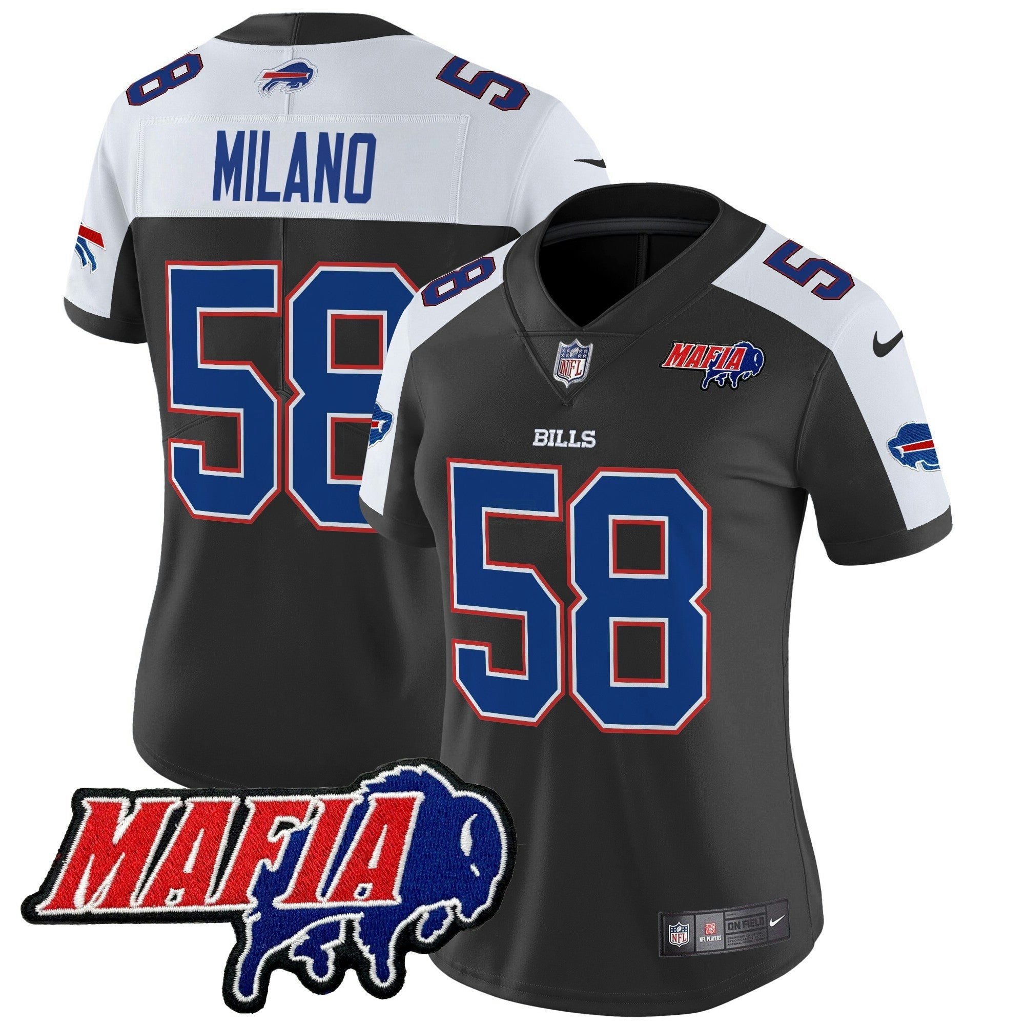 Camisa NFL Women’s Buffalo 2025 Mafia Patch Vapor Limited Jersey