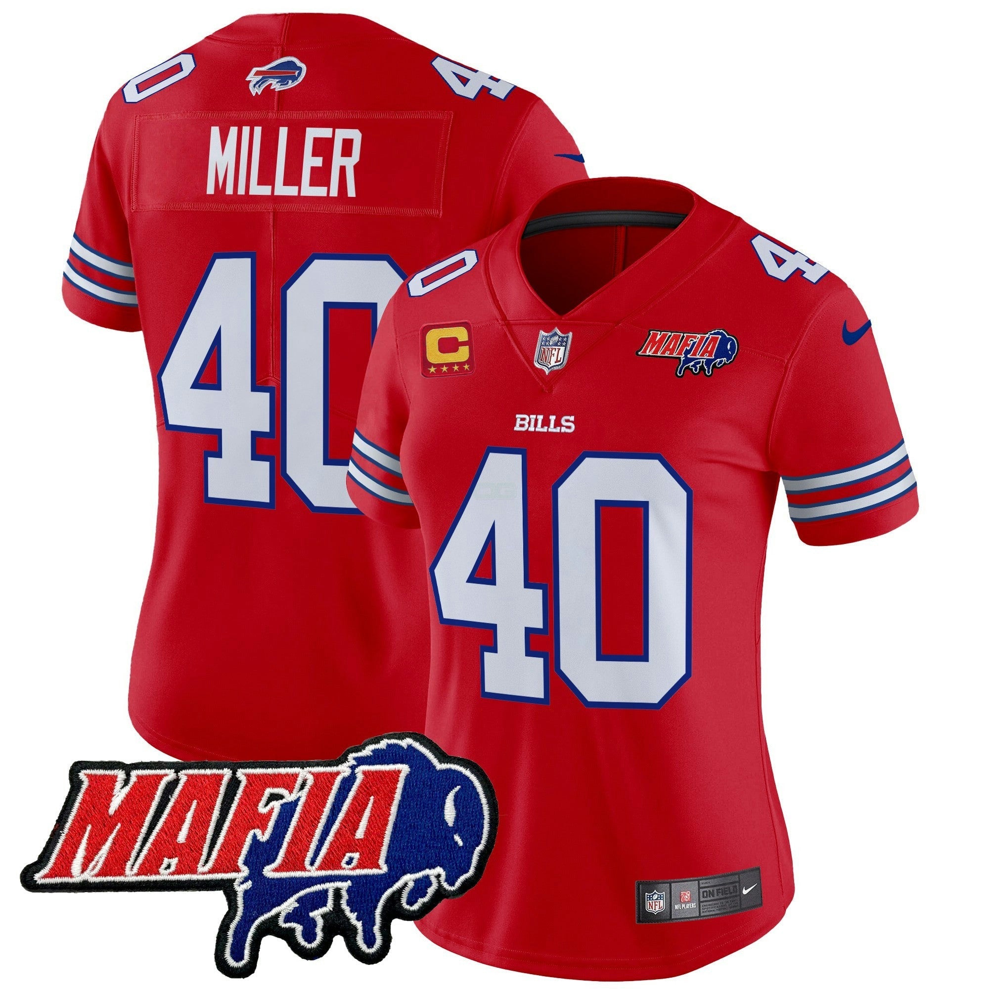 Camisa NFL Women’s Buffalo 2025 Mafia Patch Vapor Limited Jersey