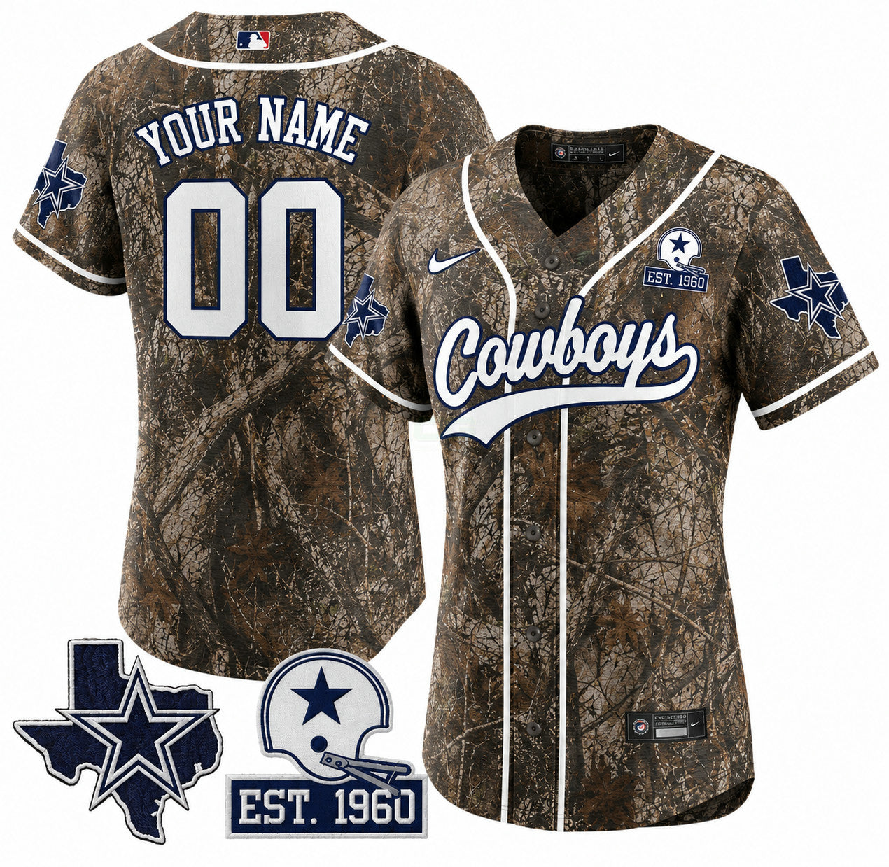 Camisa NFL Women’s Camo Est 1960 Patch