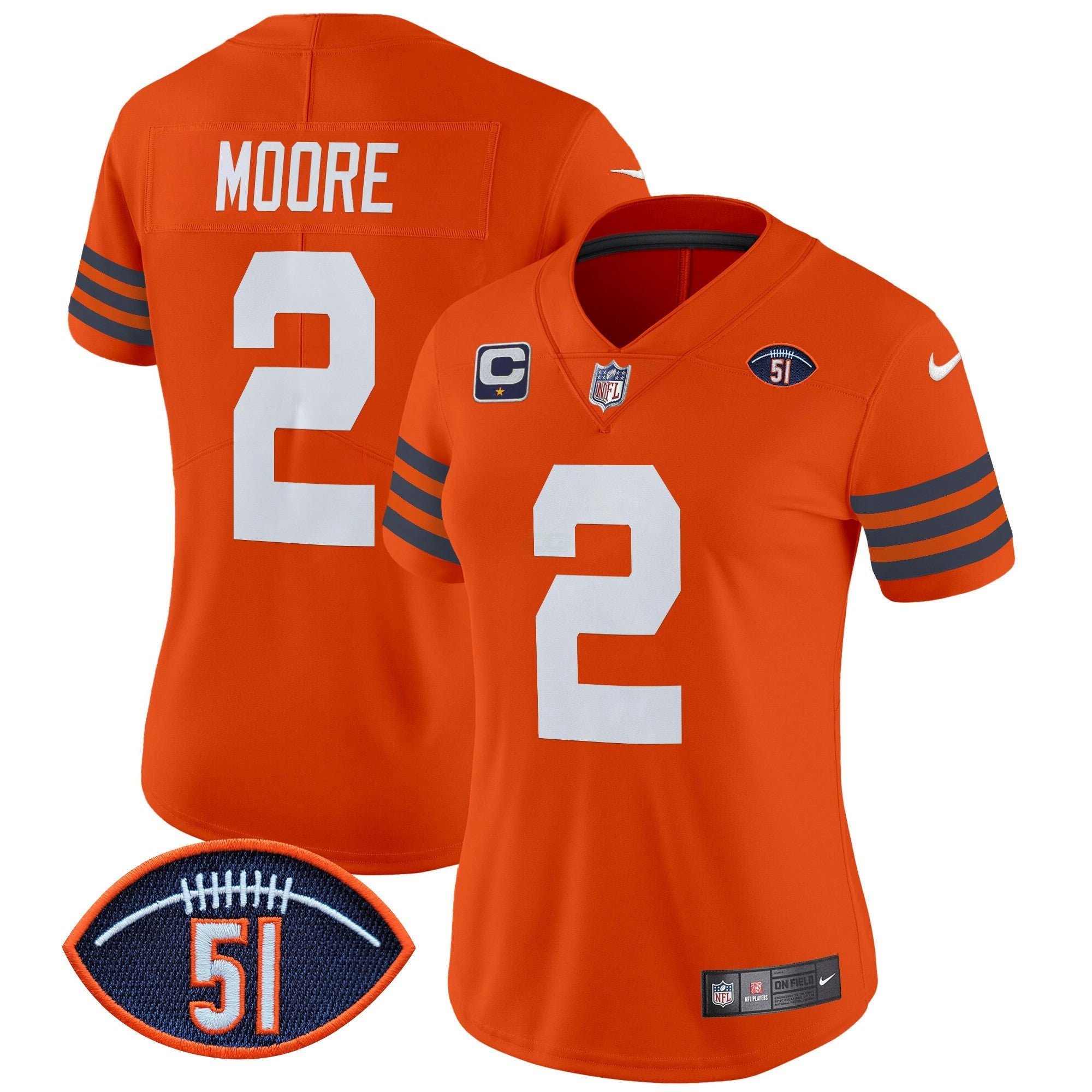 Camisa NFL Women’s Chicago Dick Butkus Patch Throwback Vapor Limited Jersey