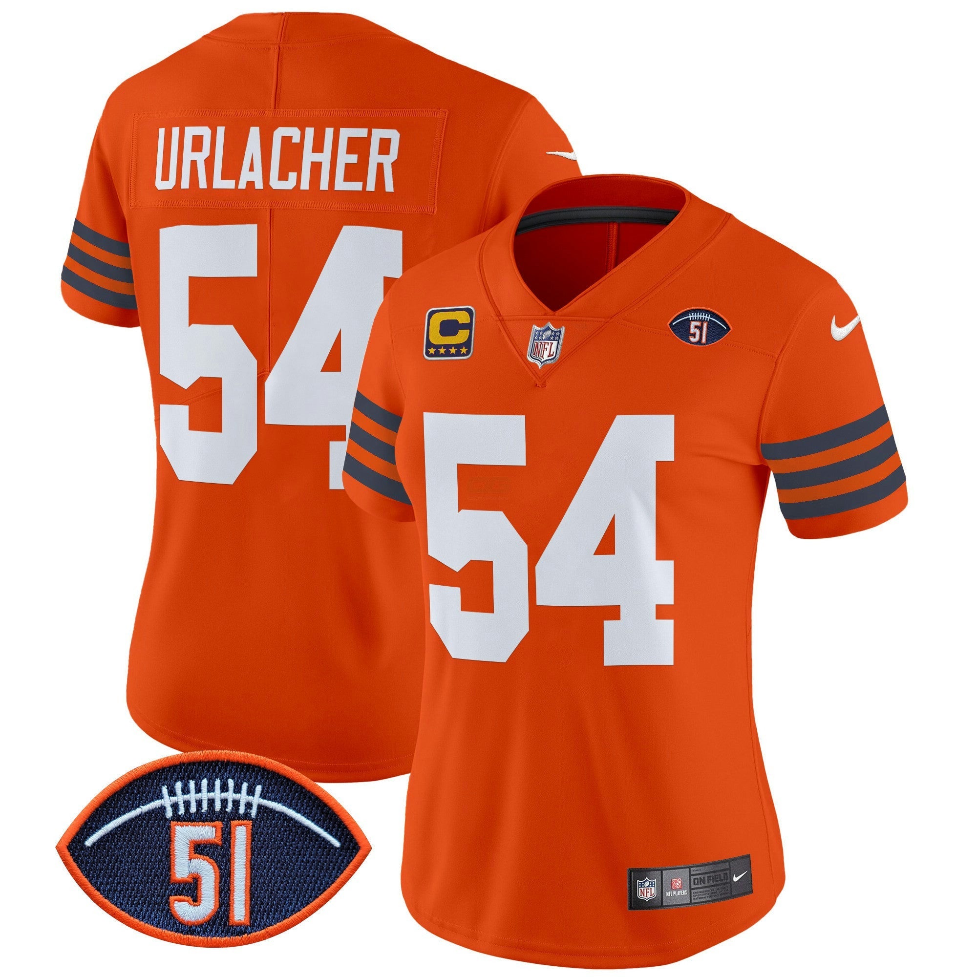 Camisa NFL Women’s Chicago Dick Butkus Patch Throwback Vapor Limited Jersey