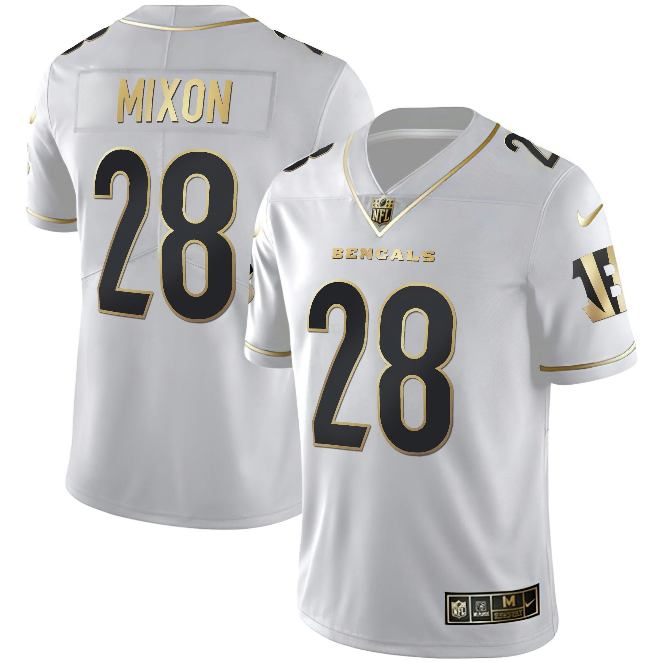 Camisa NFL Women’s Cincinnati Branca Dourada & Preta Dourada Jersey
