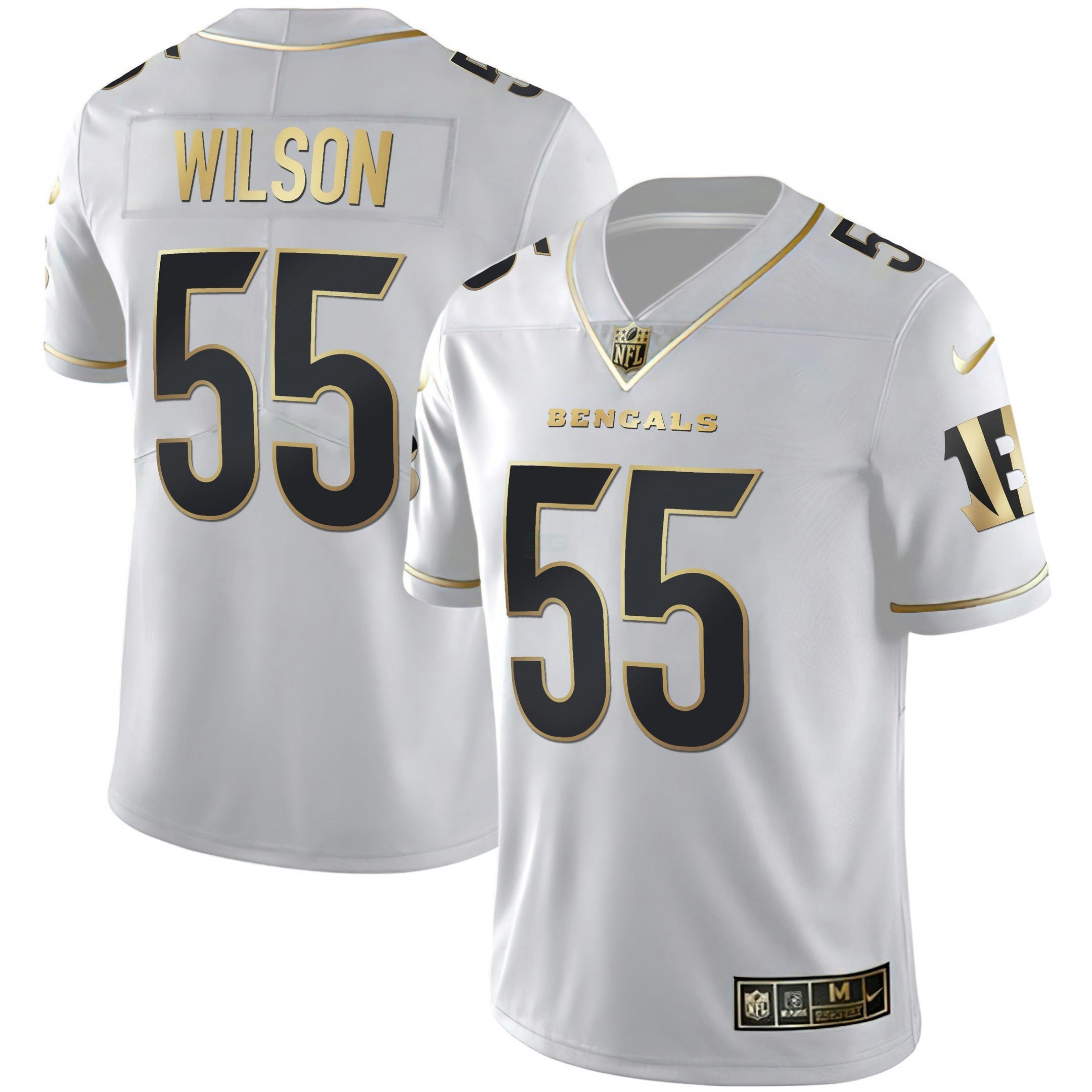 Camisa NFL Women’s Cincinnati Branca Dourada & Preta Dourada Jersey