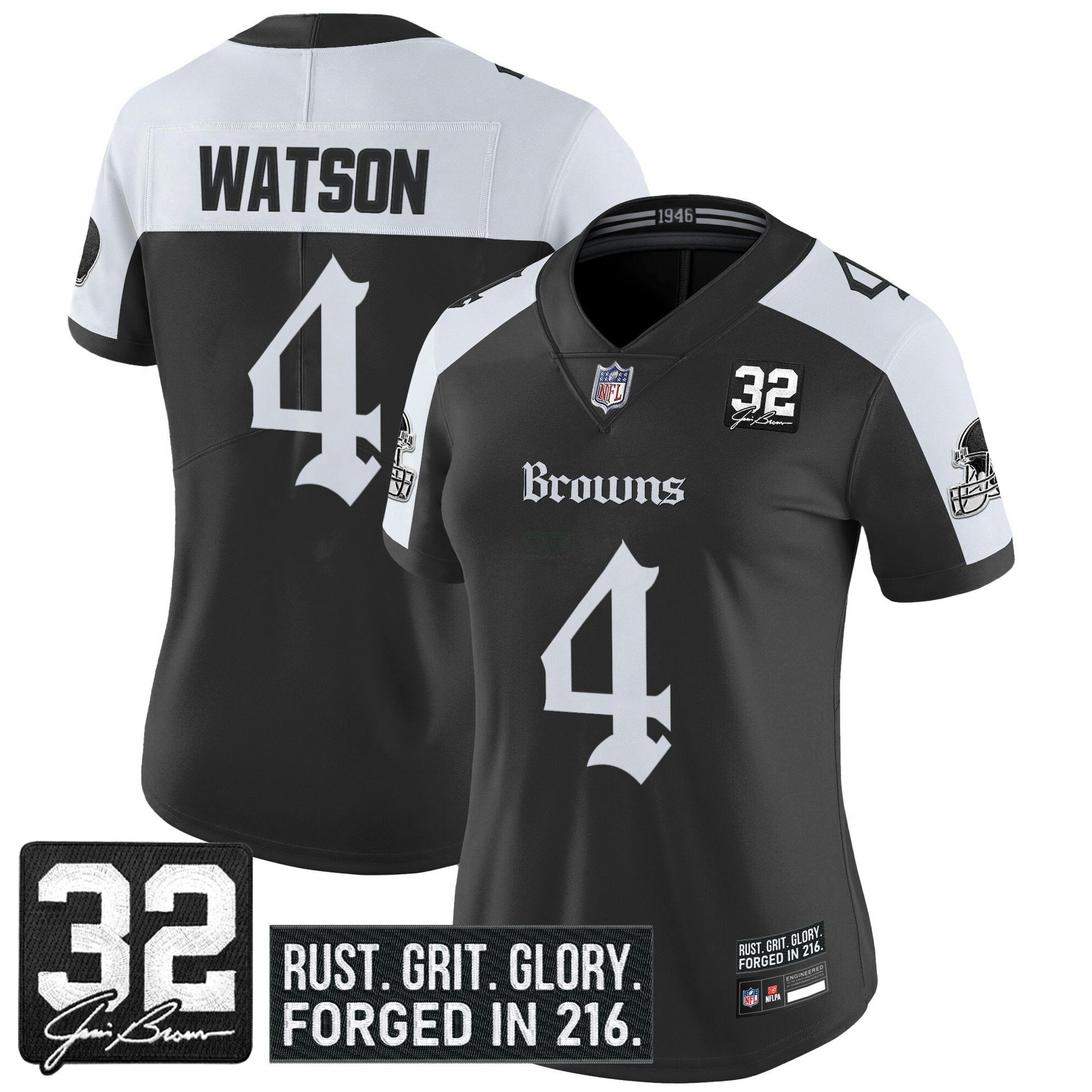 Camisa NFL Women’s Cleveland ‘Gothic Dawg Shadows Drop’ Vapor Limited Jersey