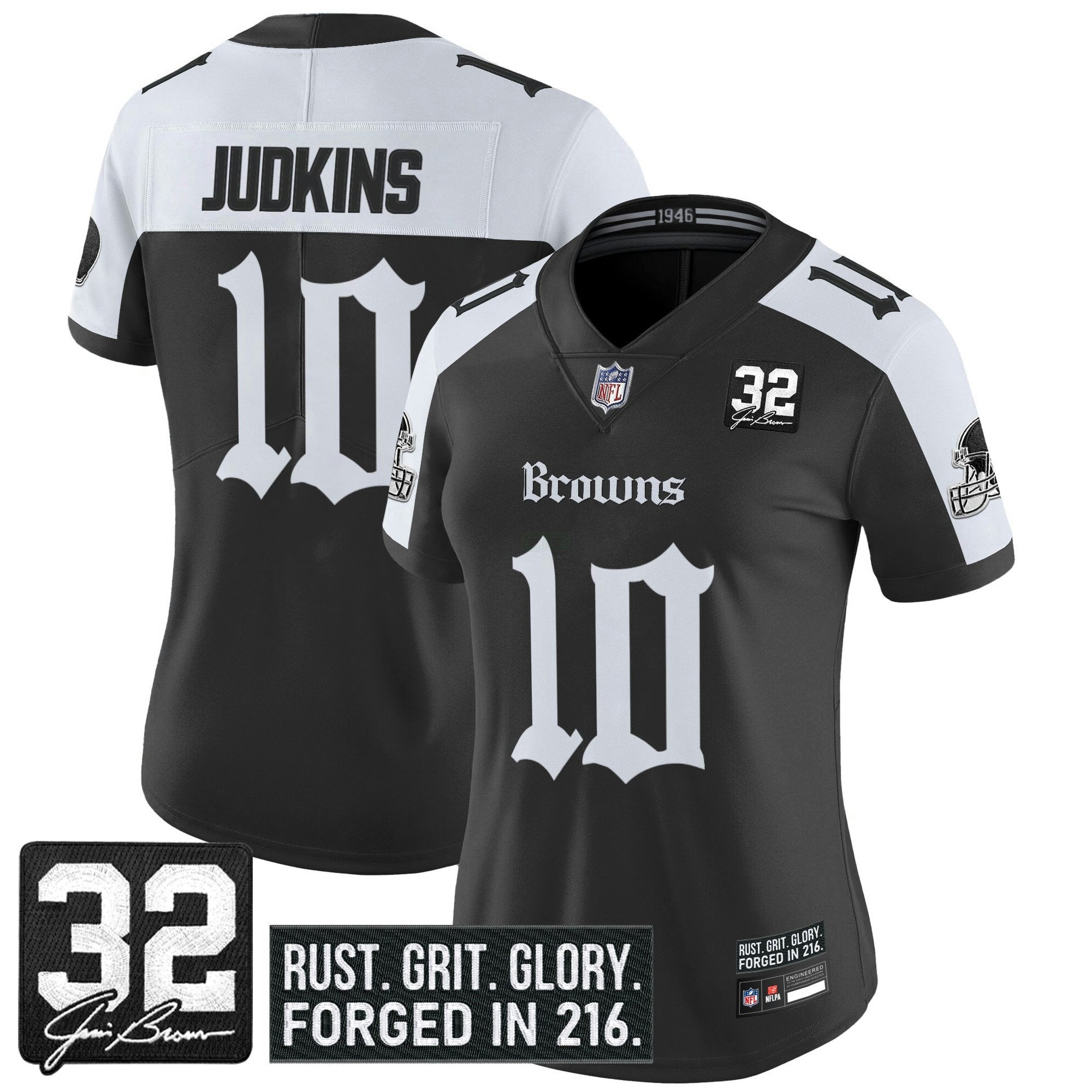 Camisa NFL Women’s Cleveland ‘Gothic Dawg Shadows Drop’ Vapor Limited Jersey