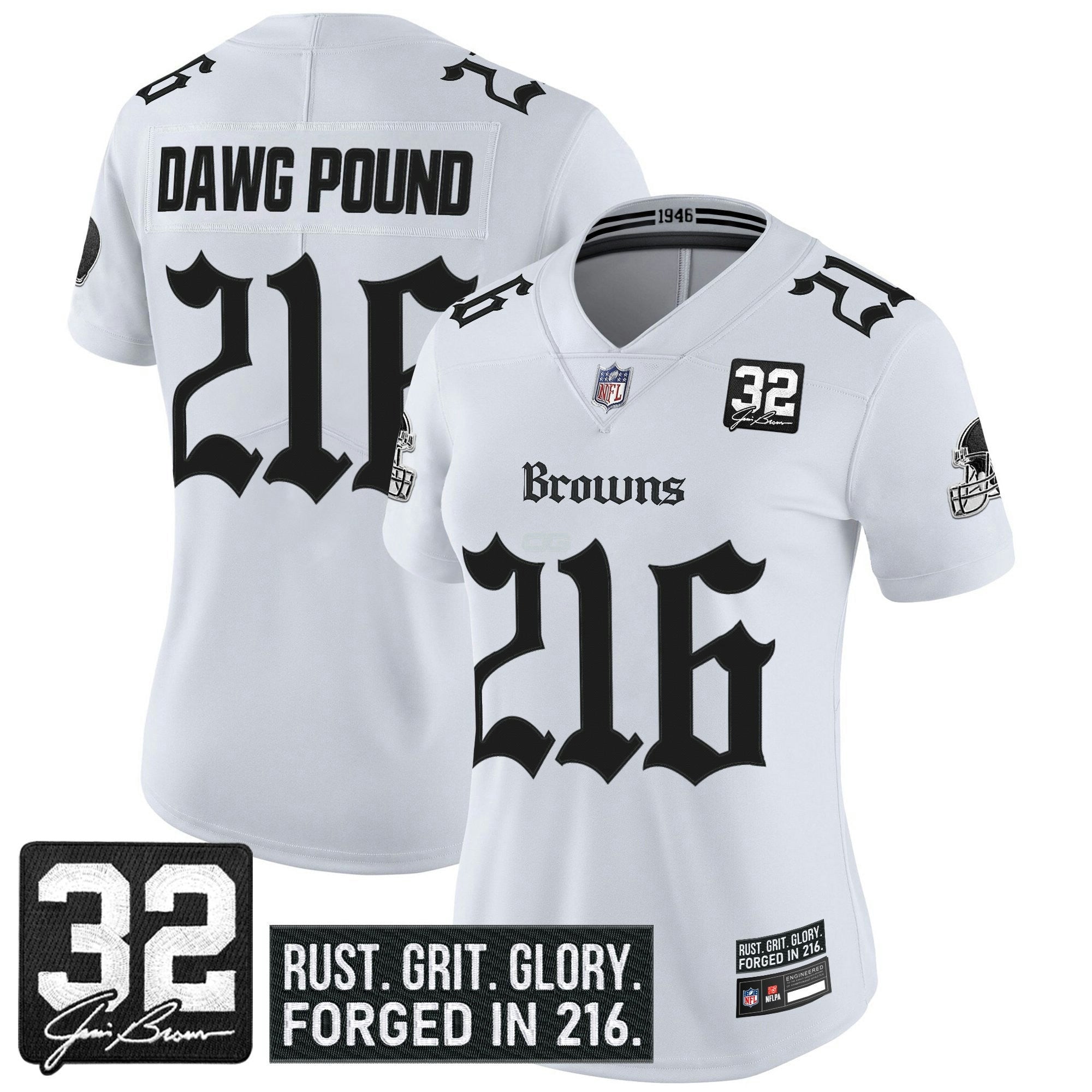 Camisa NFL Women’s Cleveland ‘Gothic Dawg Shadows Drop’ Vapor Limited Jersey