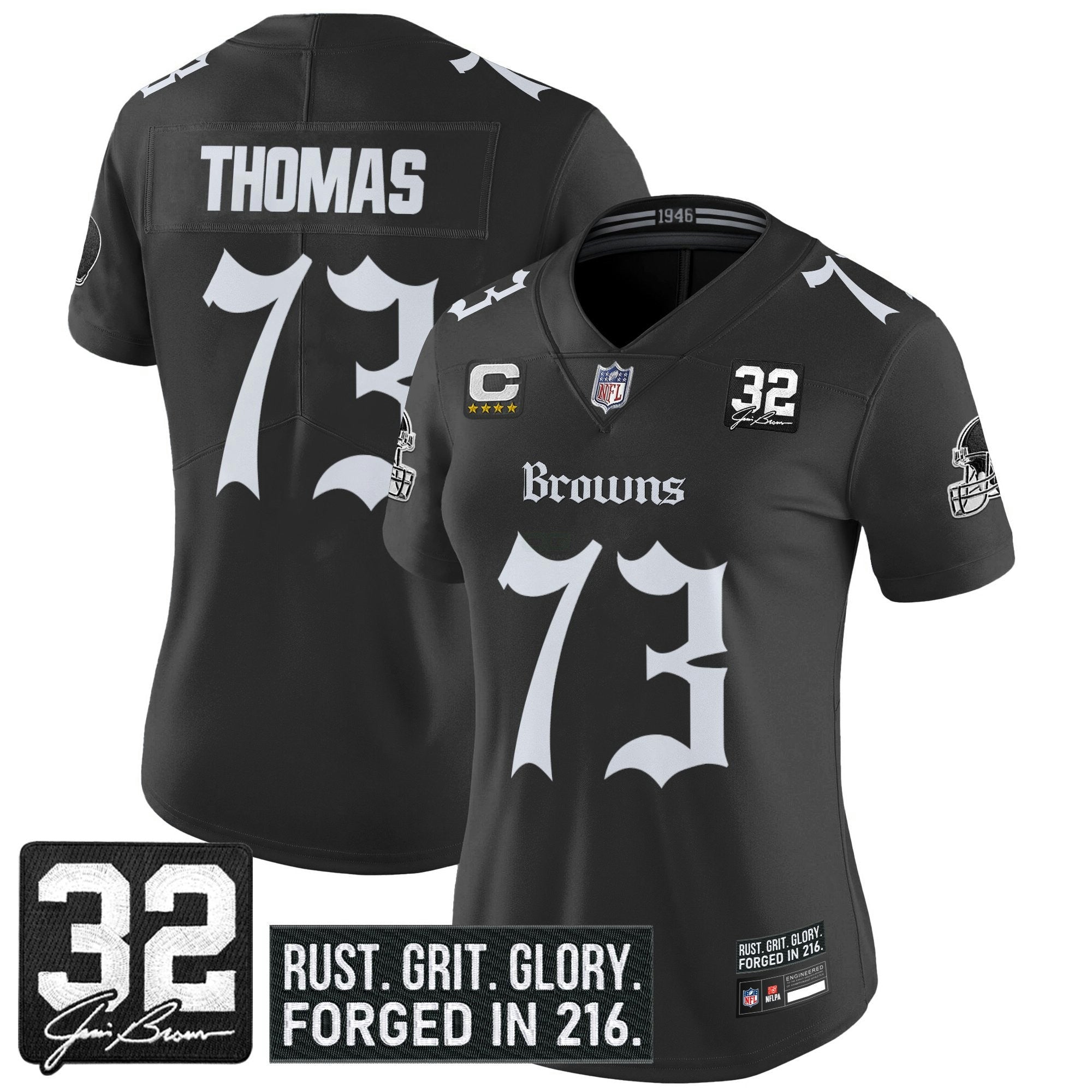 Camisa NFL Women’s Cleveland ‘Gothic Dawg Shadows Drop’ Vapor Limited Jersey