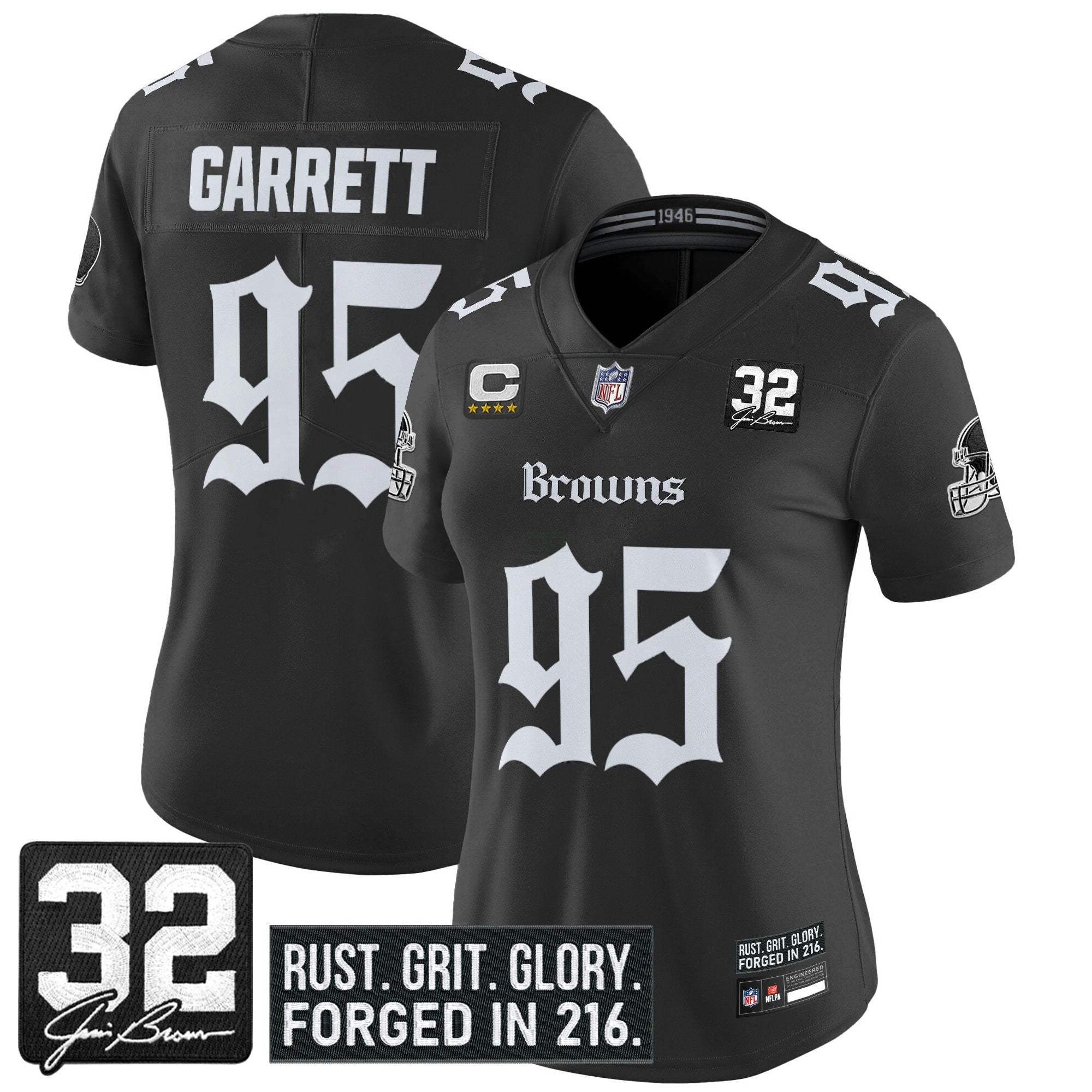 Camisa NFL Women’s Cleveland ‘Gothic Dawg Shadows Drop’ Vapor Limited Jersey
