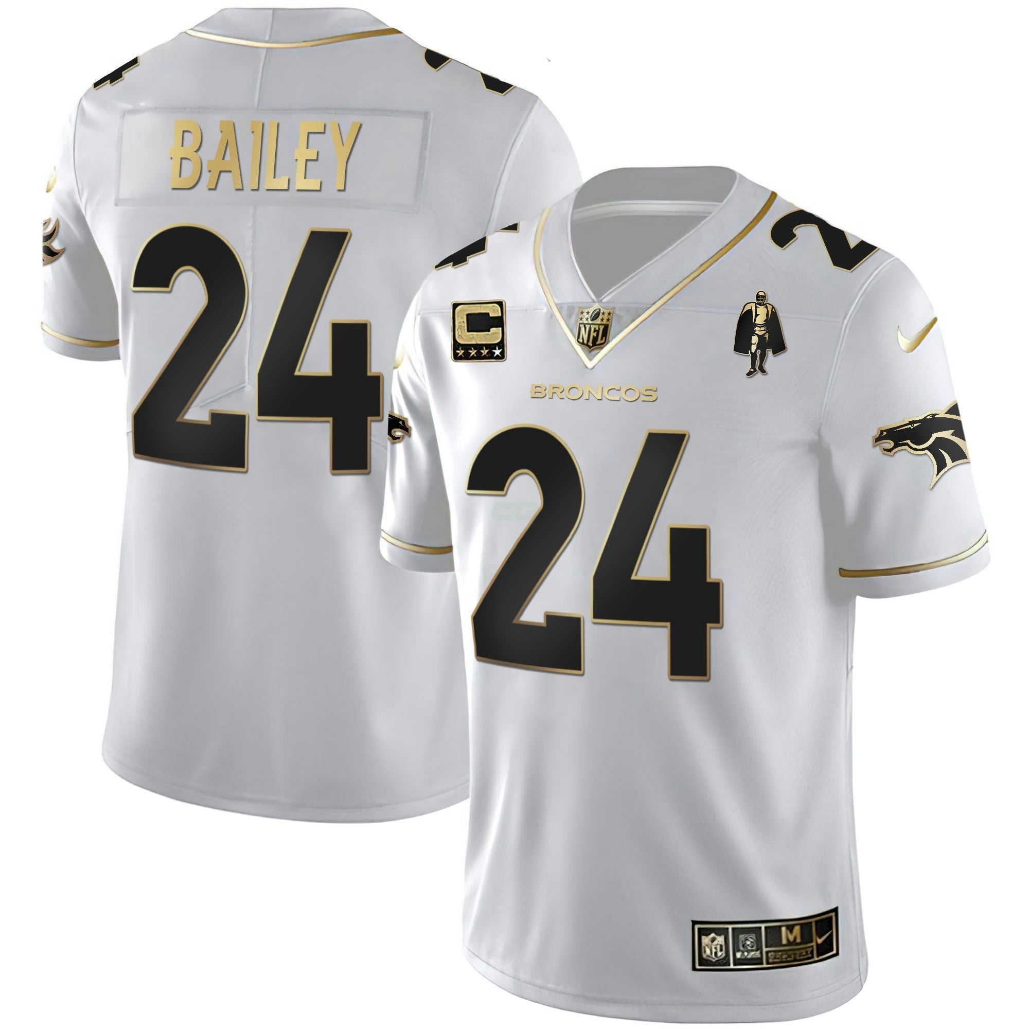 Camisa NFL Women’s Denver Branca Dourada and Preta Dourada Jersey