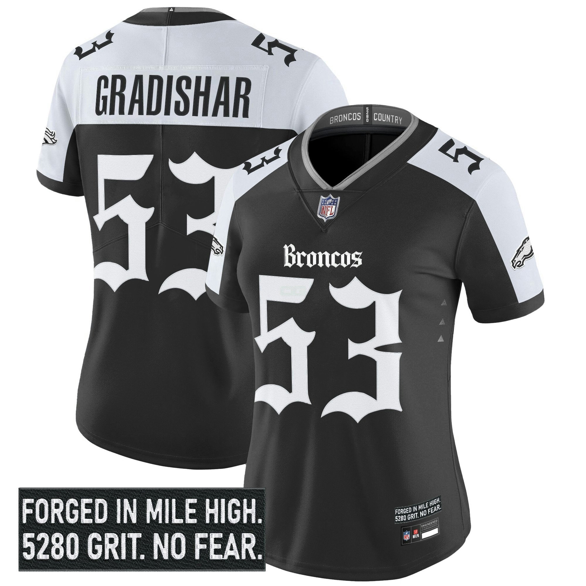 Camisa NFL Women’s Denver ‘Gothic Mile High Shadows Edition’ Vapor Limited Jersey