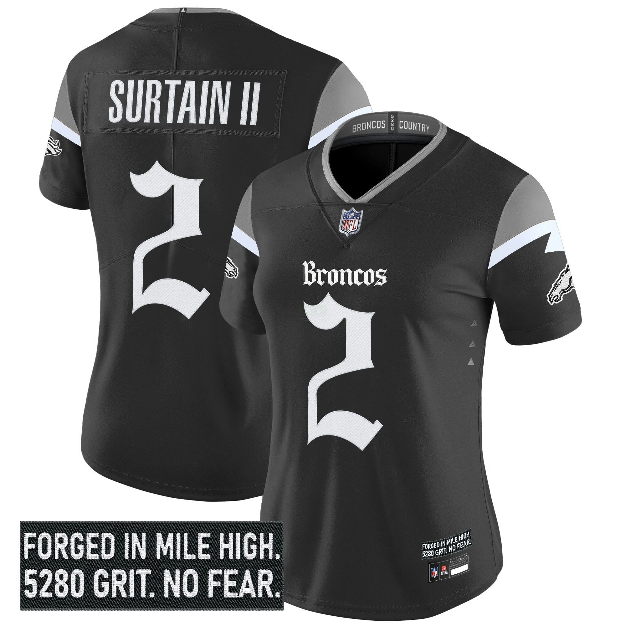 Camisa NFL Women’s Denver ‘Gothic Mile High Shadows Edition’ Vapor Limited Jersey