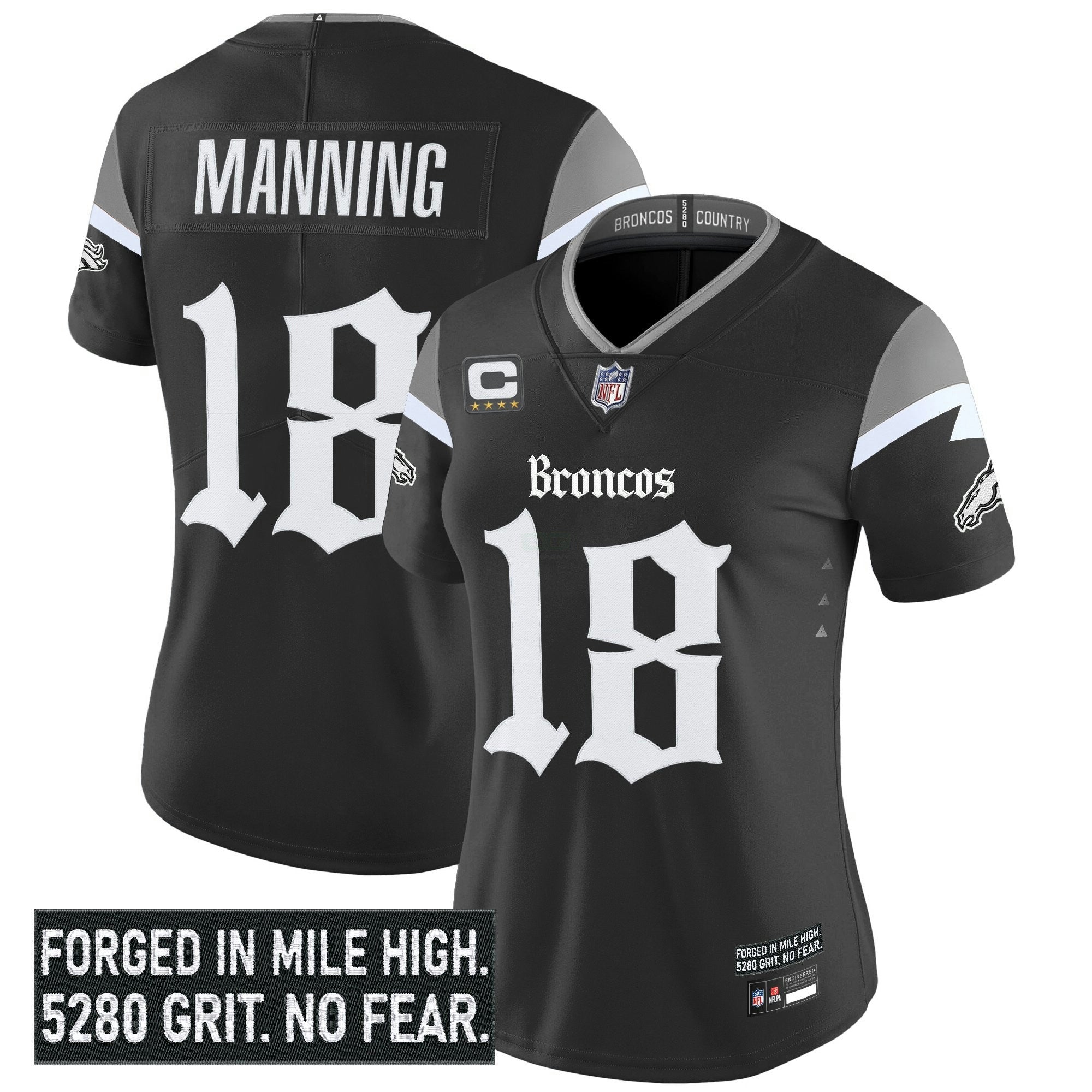 Camisa NFL Women’s Denver ‘Gothic Mile High Shadows Edition’ Vapor Limited Jersey