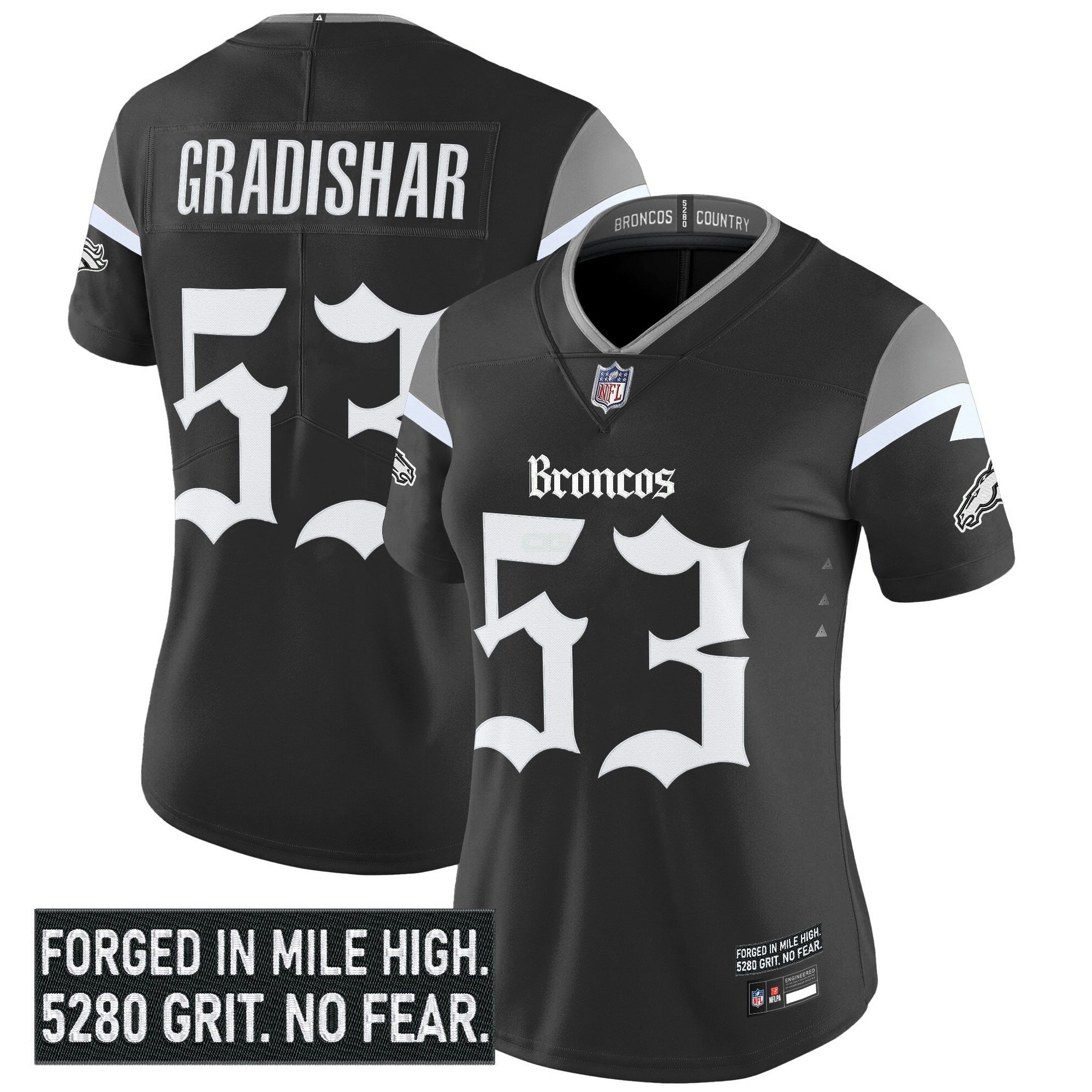 Camisa NFL Women’s Denver ‘Gothic Mile High Shadows Edition’ Vapor Limited Jersey