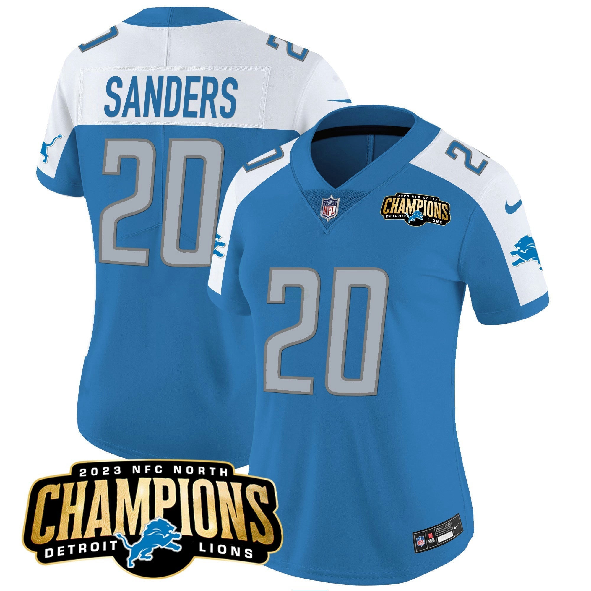 Camisa NFL Women’s Detroit 2023 NFC North Champions Patch Vapor Jersey