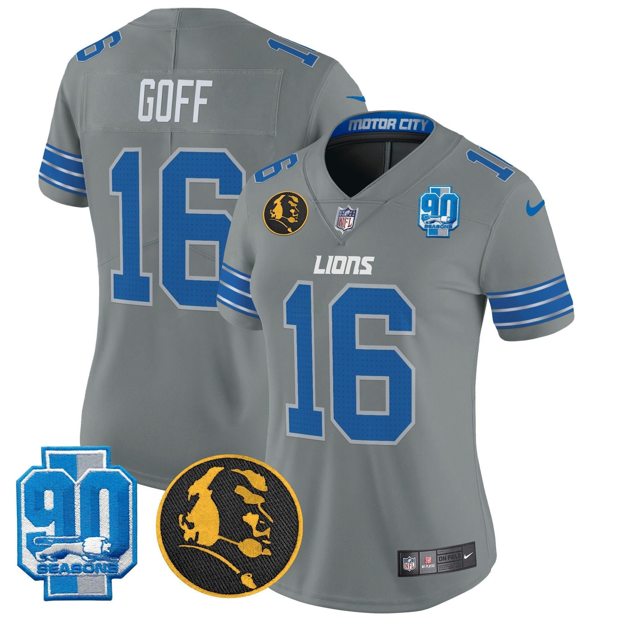 Camisa NFL Women’s Detroit 2024 90th & John Madden Patch Vapor Limited Jersey