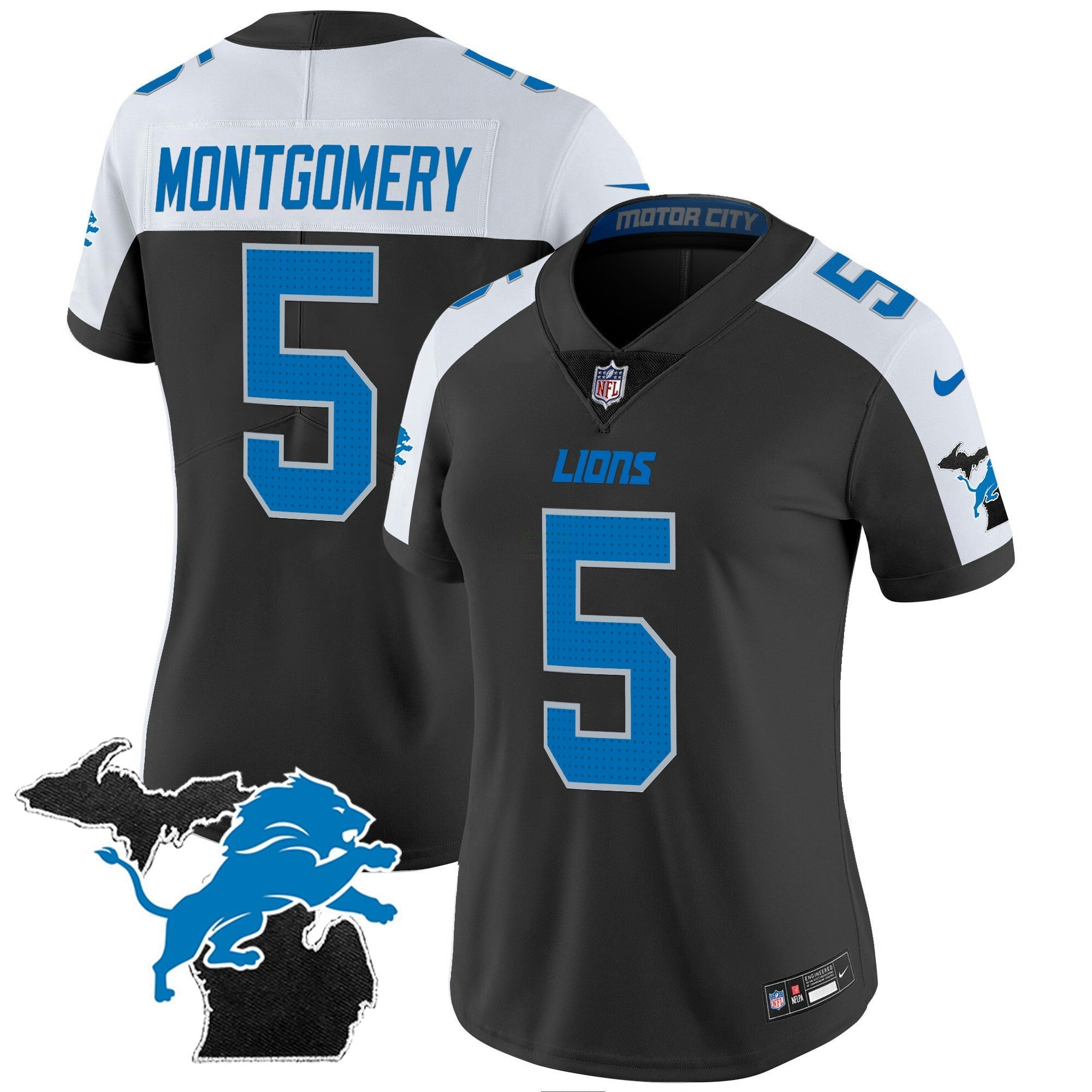 Camisa NFL Women’s Detroit 2024 Michigan Patch Vapor Jersey
