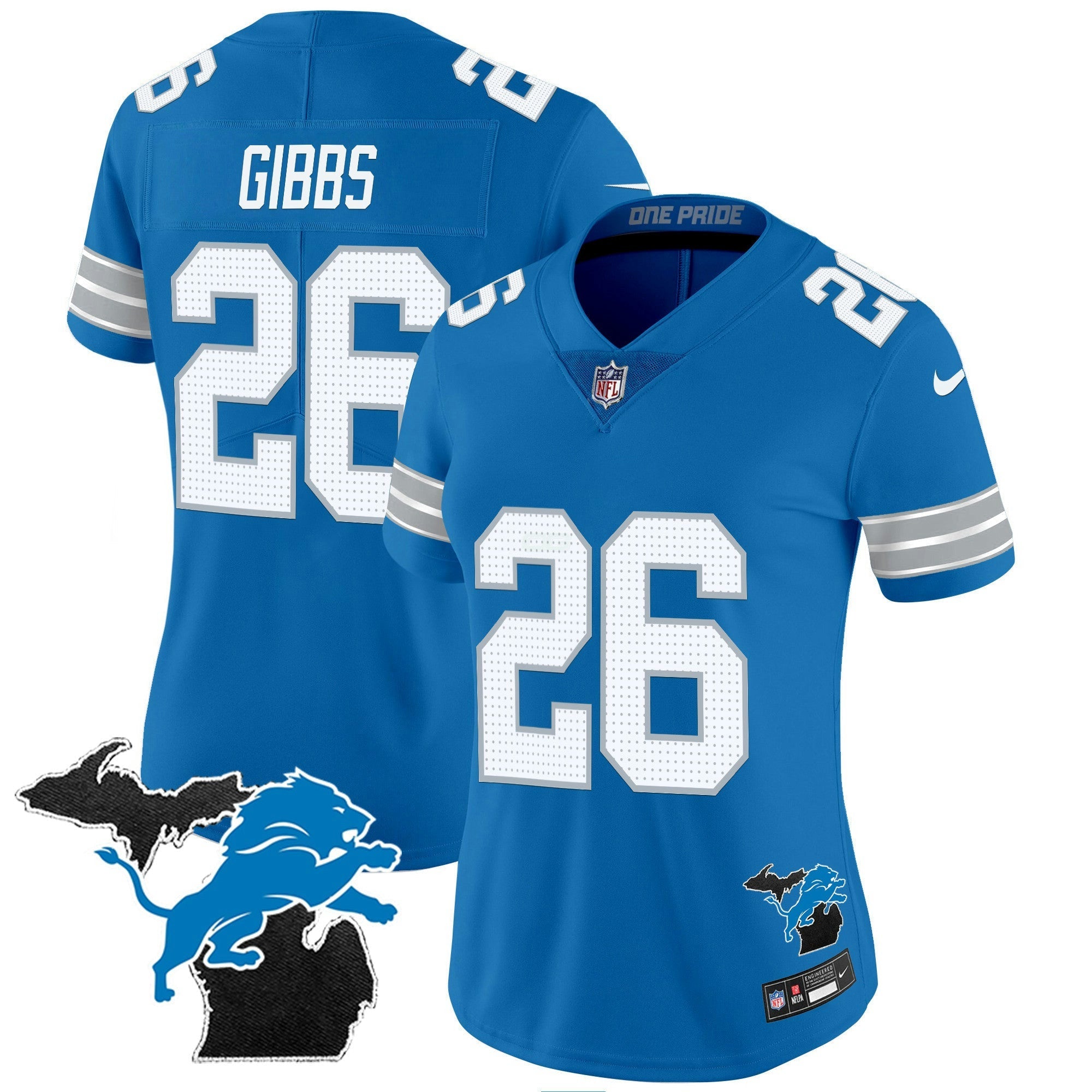 Camisa NFL Women’s Detroit 2024 Michigan Patch Vapor Jersey