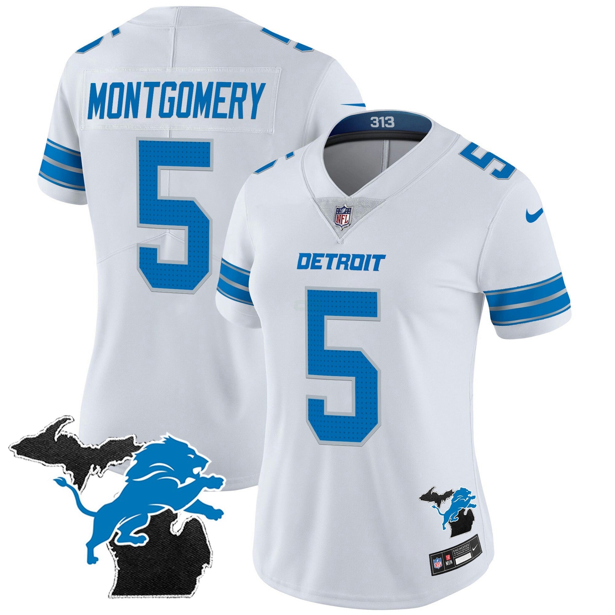 Camisa NFL Women’s Detroit 2024 Michigan Patch Vapor Jersey