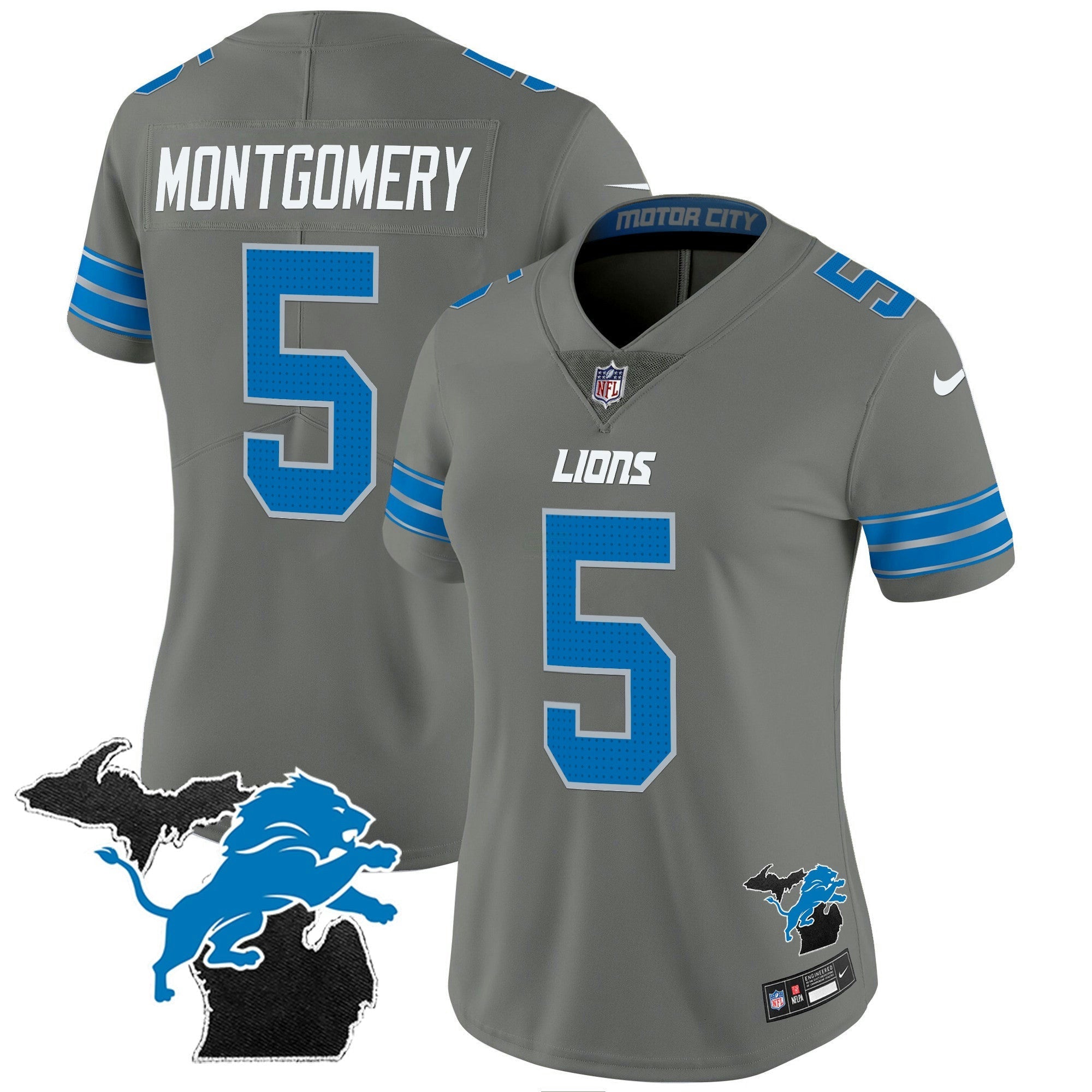 Camisa NFL Women’s Detroit 2024 Michigan Patch Vapor Jersey