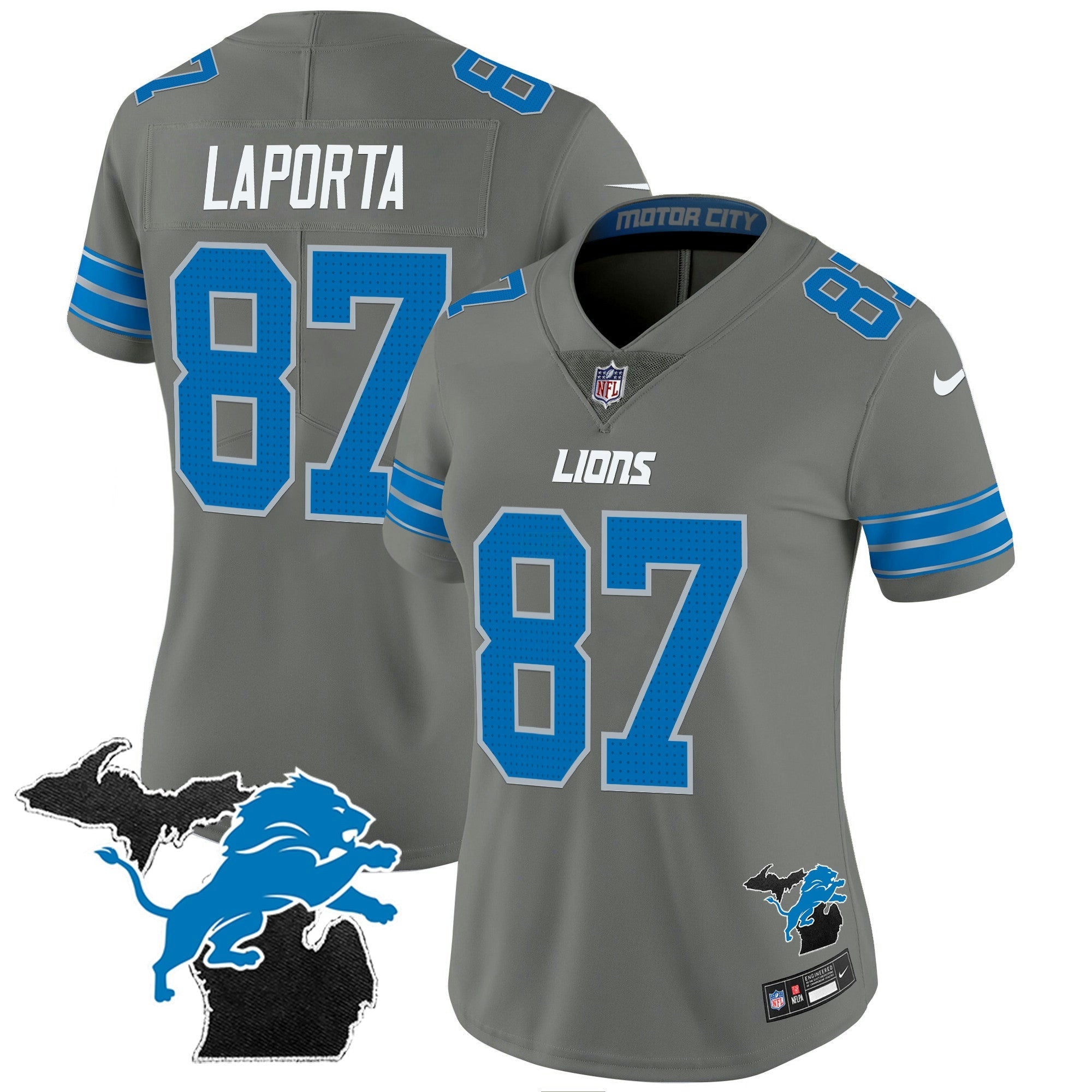 Camisa NFL Women’s Detroit 2024 Michigan Patch Vapor Jersey