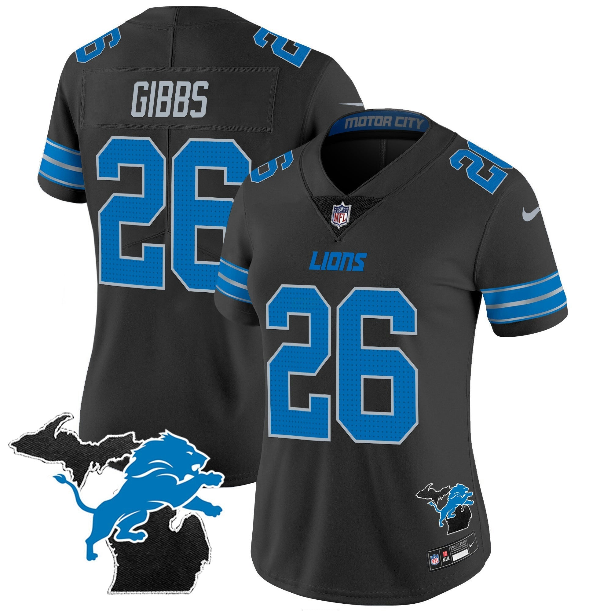Camisa NFL Women’s Detroit 2024 Michigan Patch Vapor Jersey