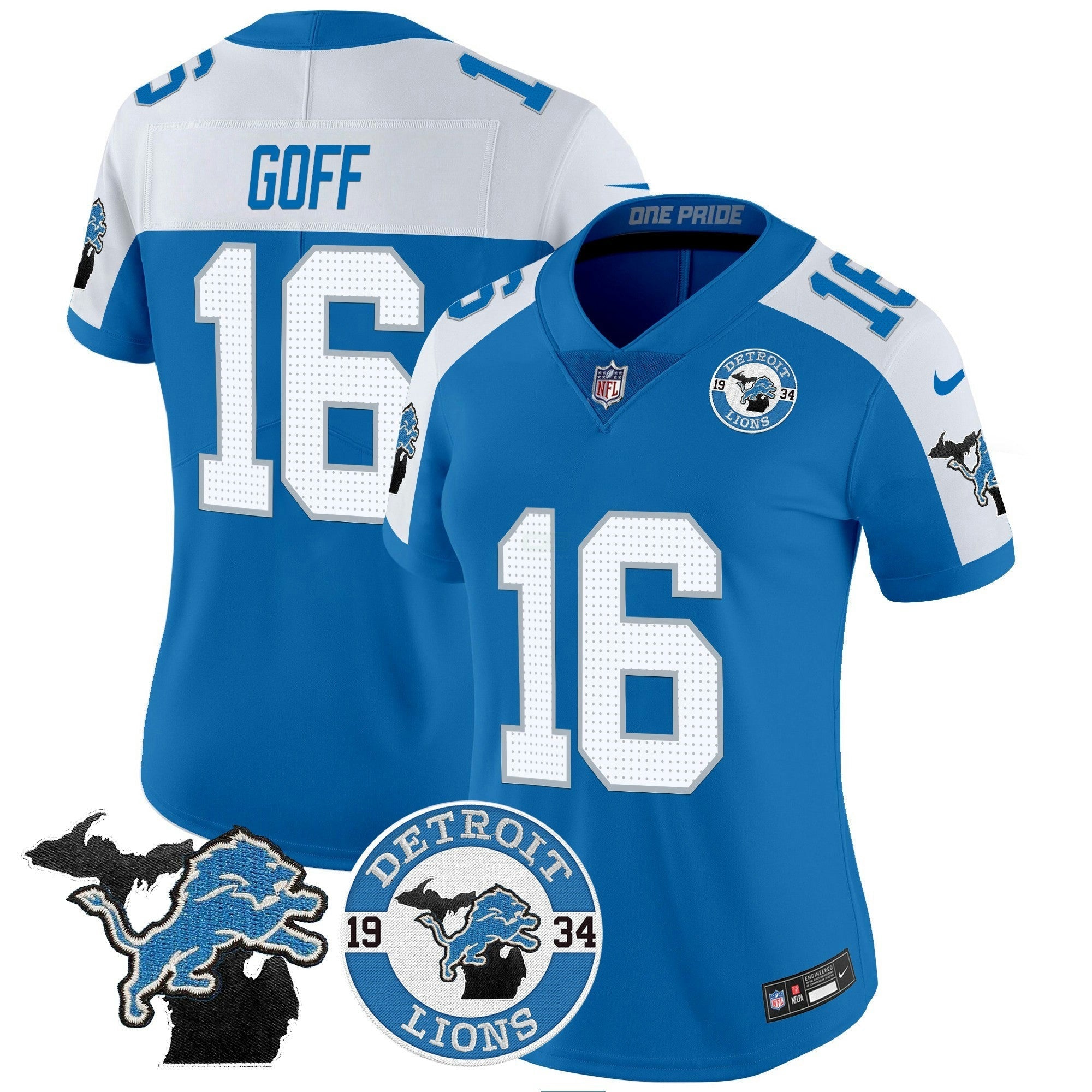 Camisa NFL Women’s Detroit 2024 Vapor Limited Jersey – Est. 1934 Patch