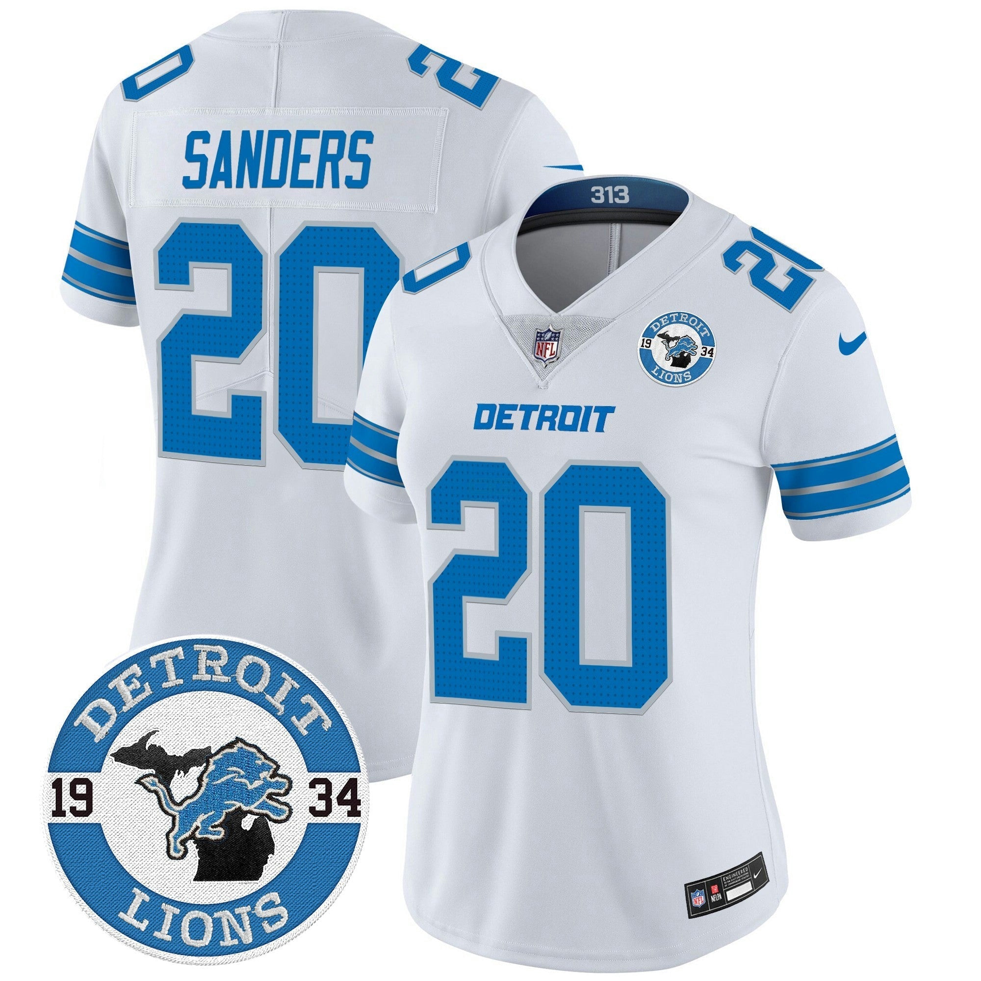 Camisa NFL Women’s Detroit 2024 Vapor Limited Jersey – Est. 1934 Patch