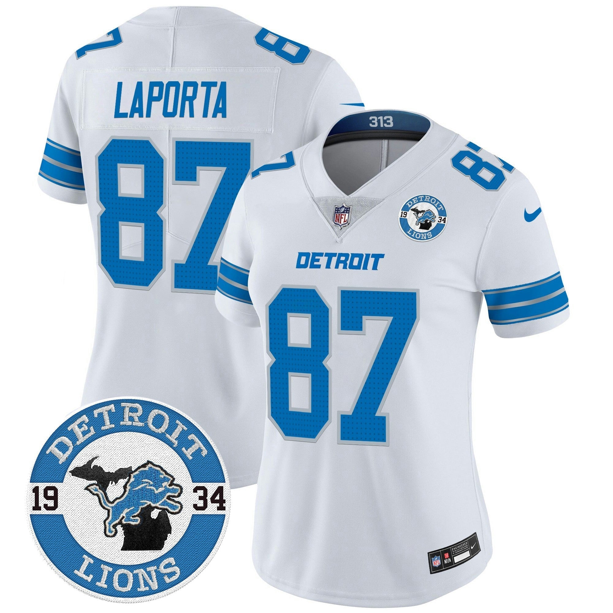 Camisa NFL Women’s Detroit 2024 Vapor Limited Jersey – Est. 1934 Patch