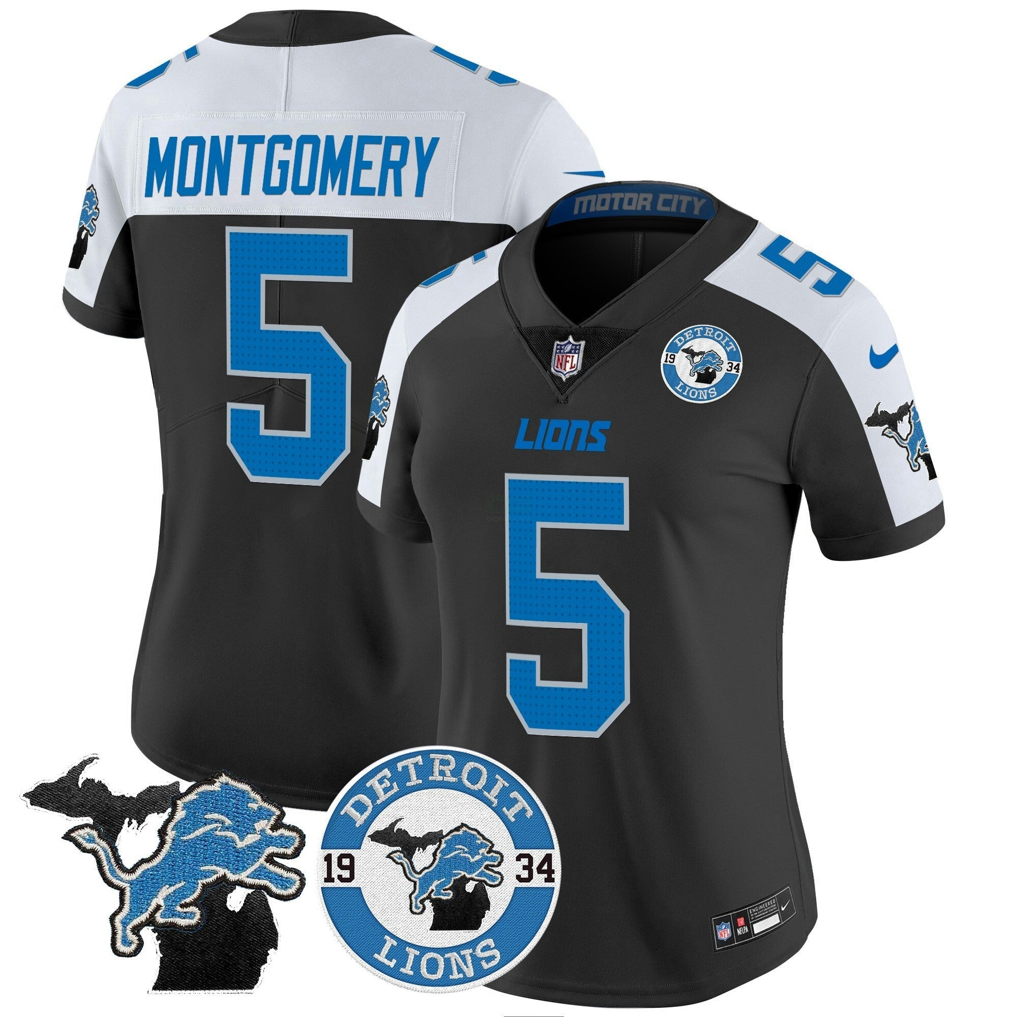 Camisa NFL Women’s Detroit 2024 Vapor Limited Jersey – Est. 1934 Patch