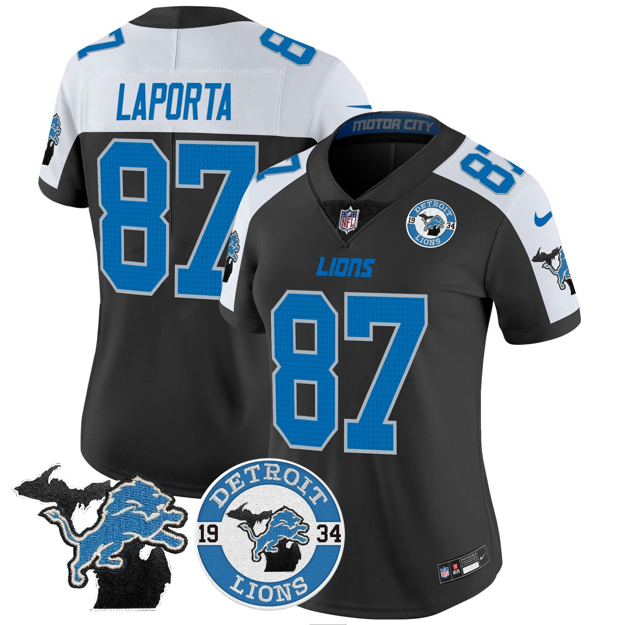 Camisa NFL Women’s Detroit 2024 Vapor Limited Jersey – Est. 1934 Patch