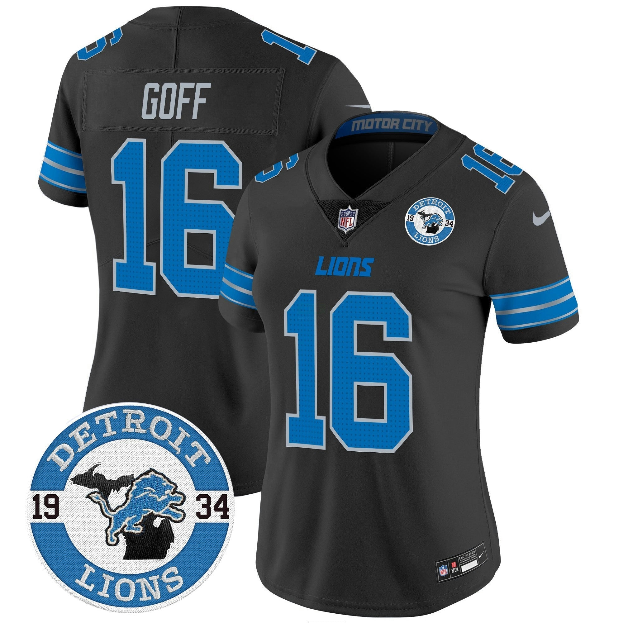 Camisa NFL Women’s Detroit 2024 Vapor Limited Jersey – Est. 1934 Patch