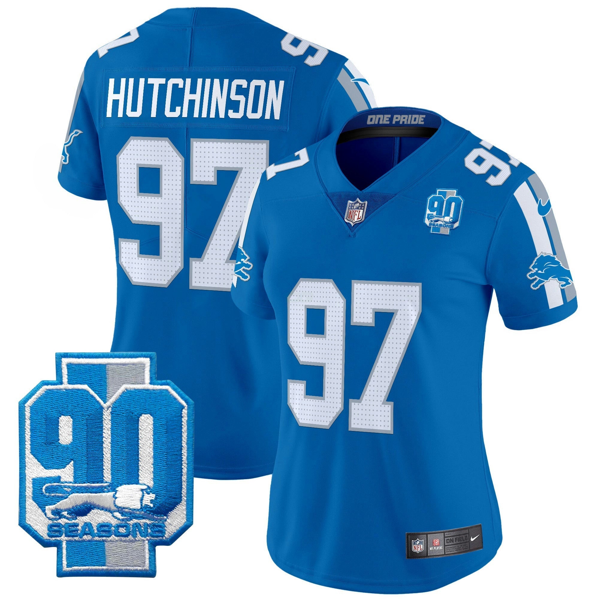 Camisa NFL Women’s Detroit 90th Year Patch Vapor Limited Jersey