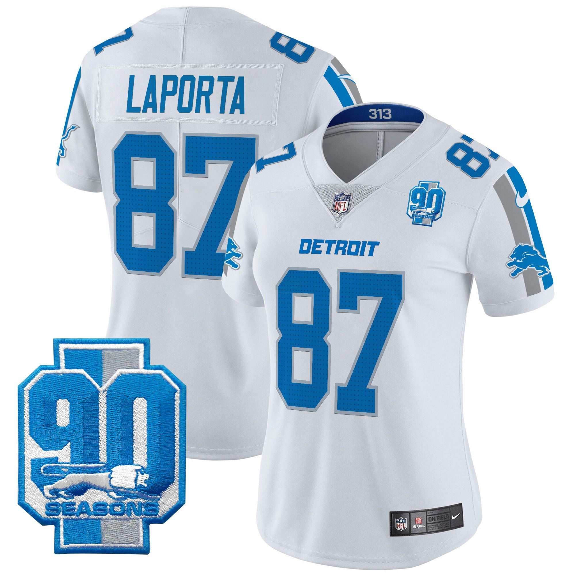 Camisa NFL Women’s Detroit 90th Year Patch Vapor Limited Jersey