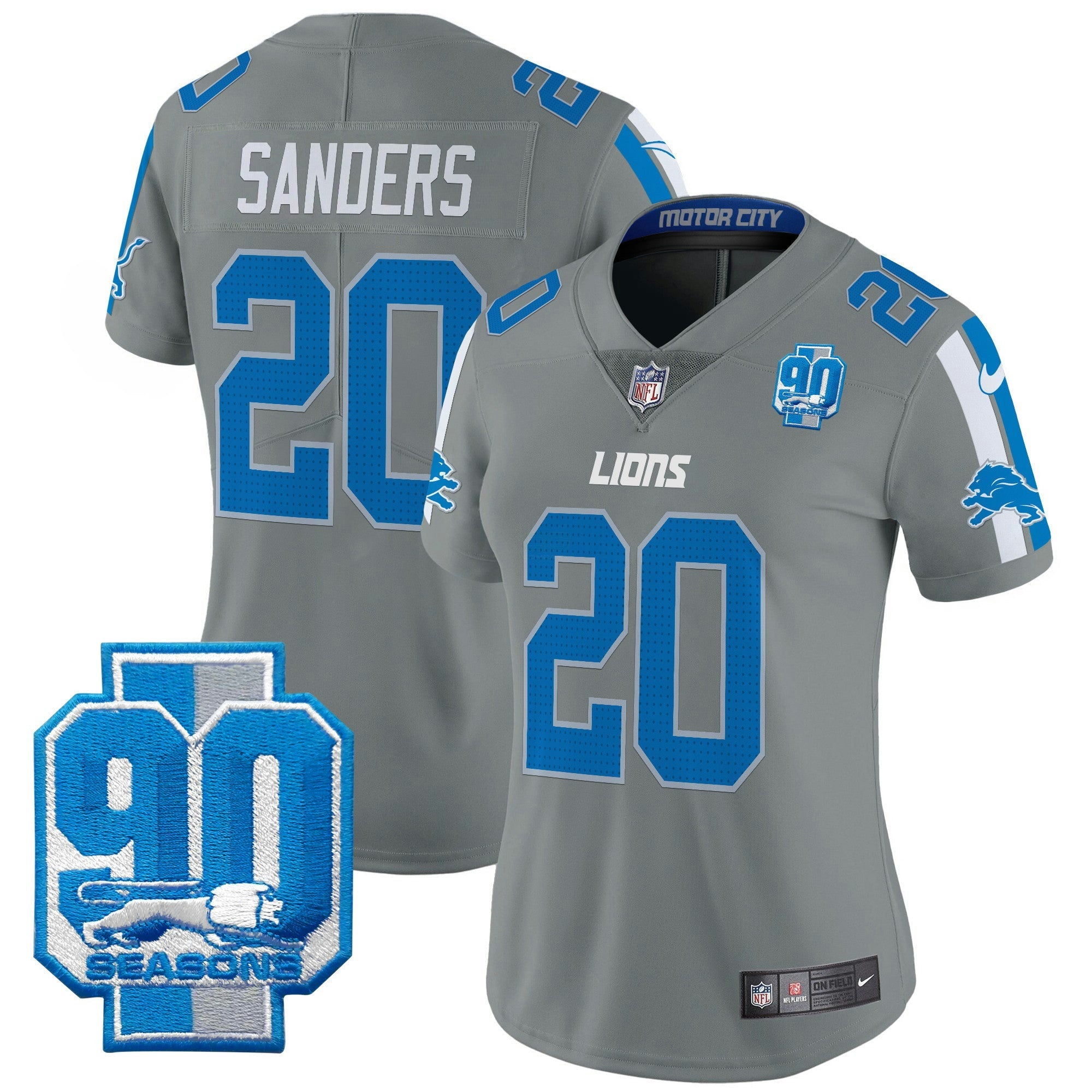 Camisa NFL Women’s Detroit 90th Year Patch Vapor Limited Jersey