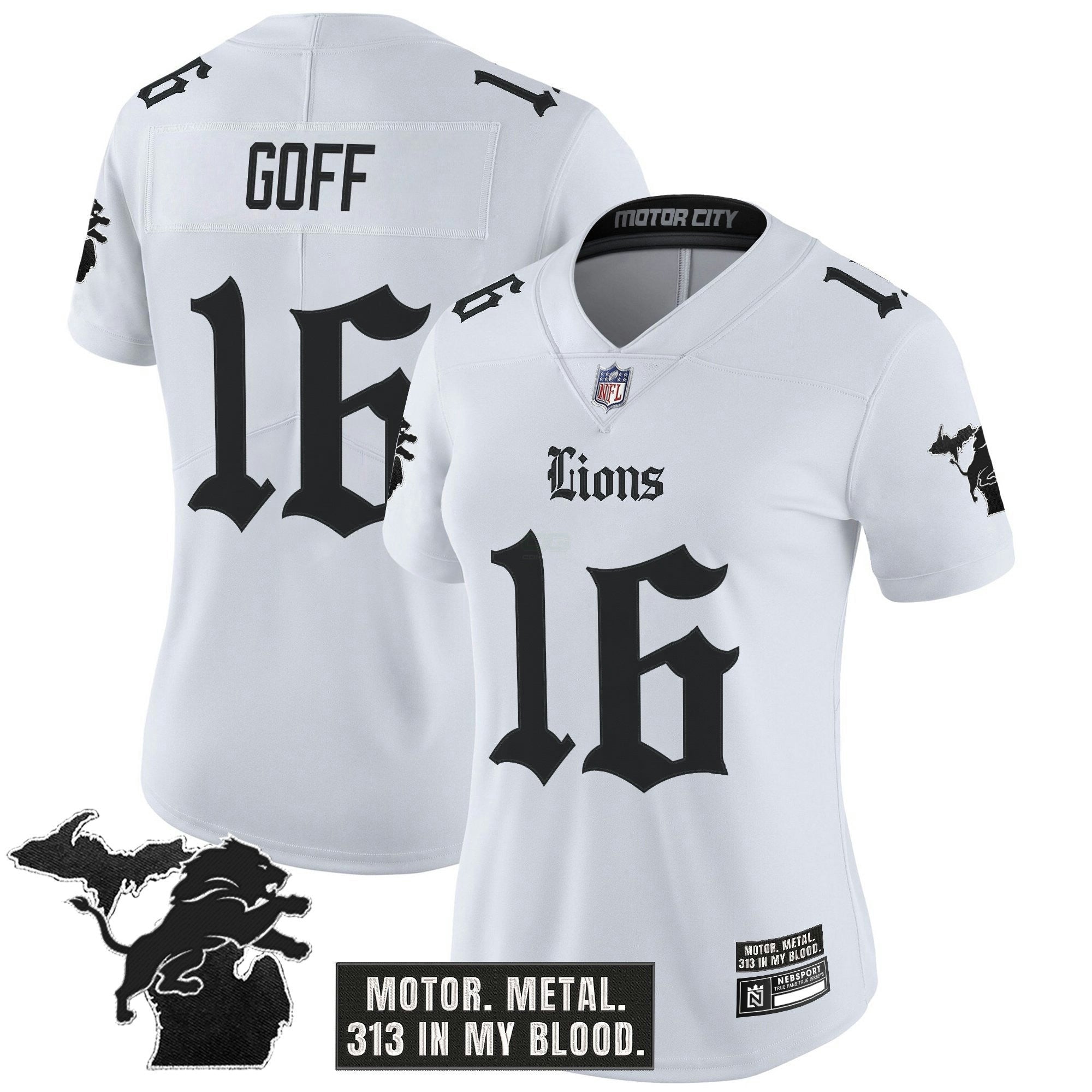 Camisa NFL Women’s Detroit ‘Gothic Motor Grit Edition’ Vapor Limited Jersey