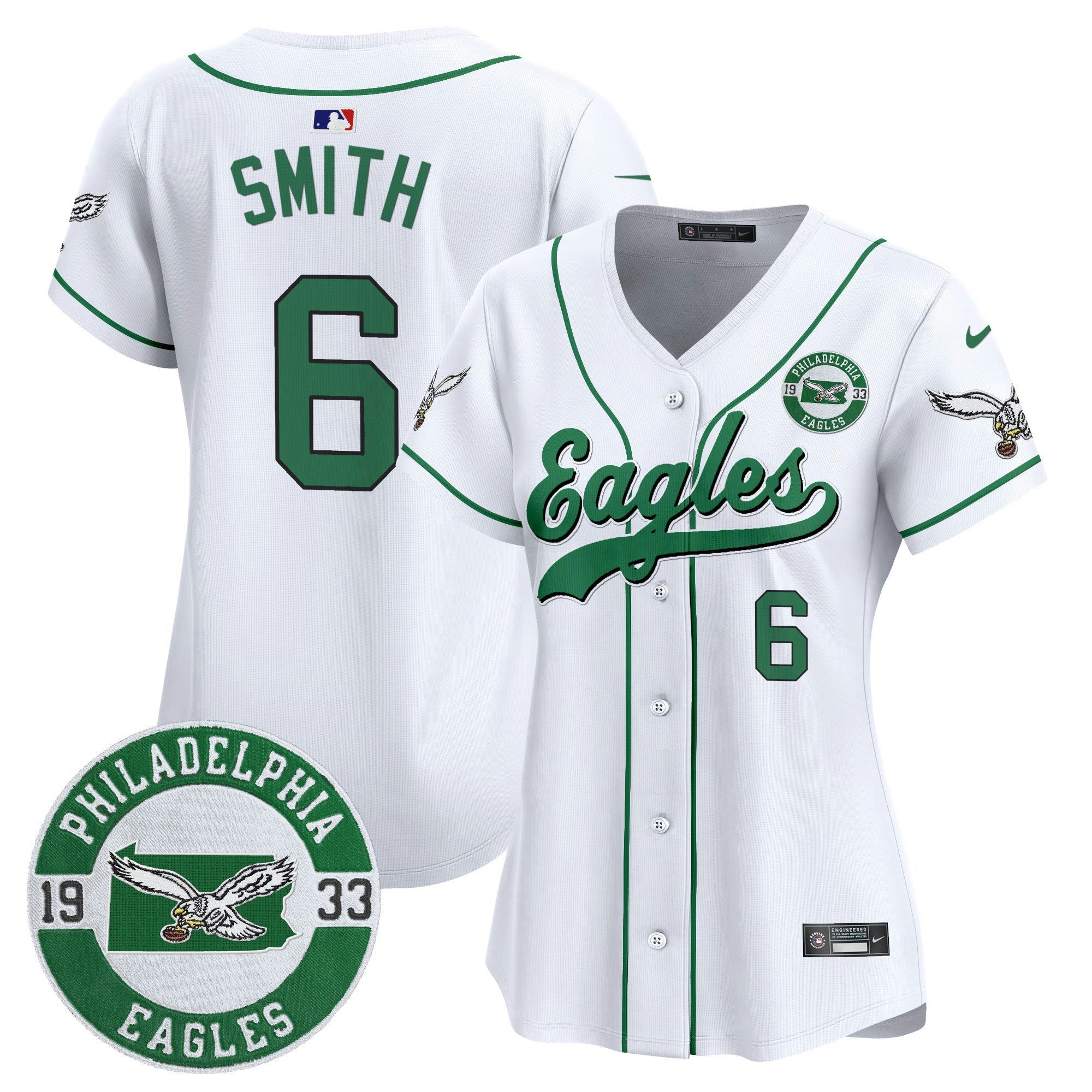 Camisa NFL Women’s Est. 1933 Patch Patch Kelly Green Vapor Jersey