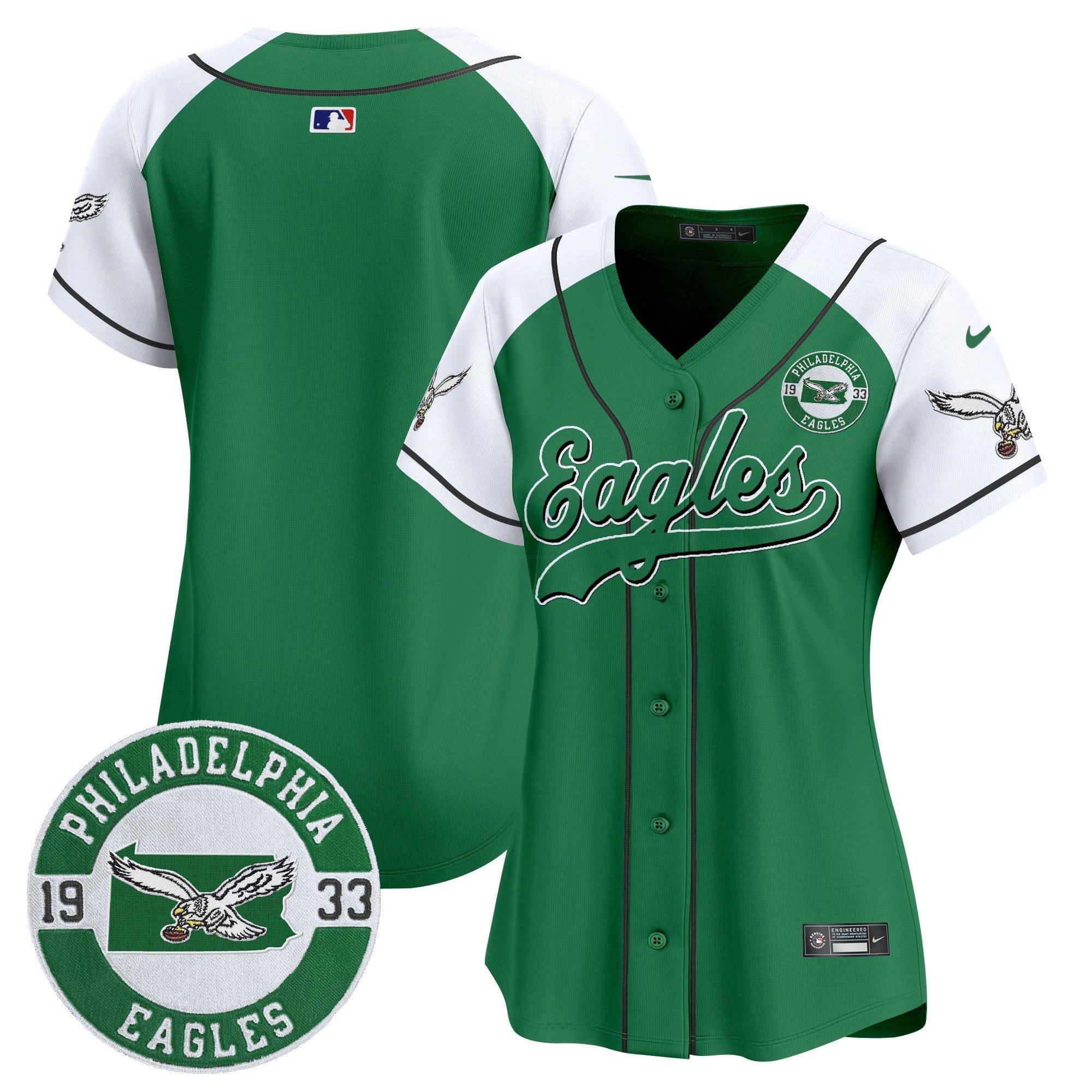Camisa NFL Women’s Est. 1933 Patch Patch Kelly Green Vapor Jersey