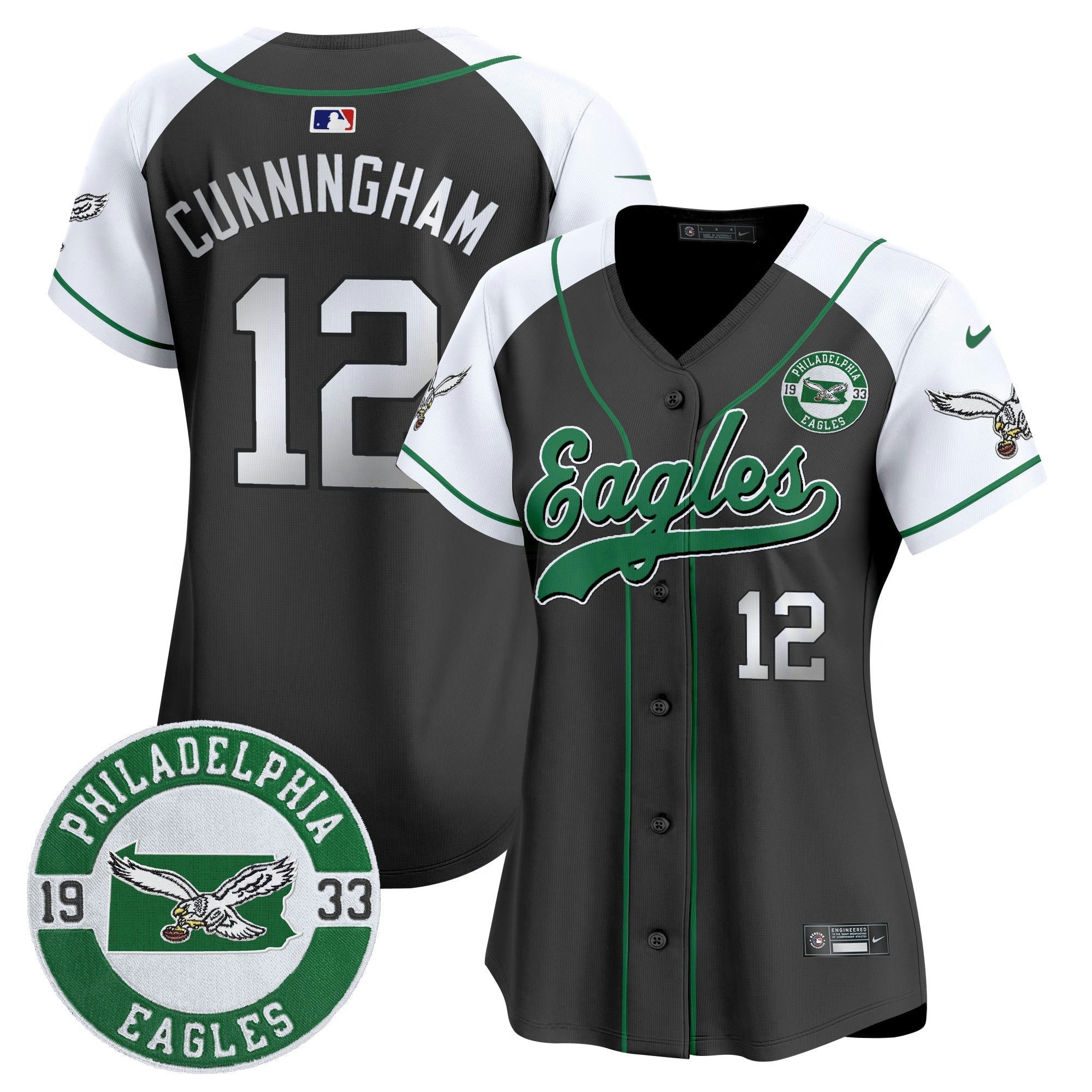 Camisa NFL Women’s Est. 1933 Patch Patch Kelly Green Vapor Jersey