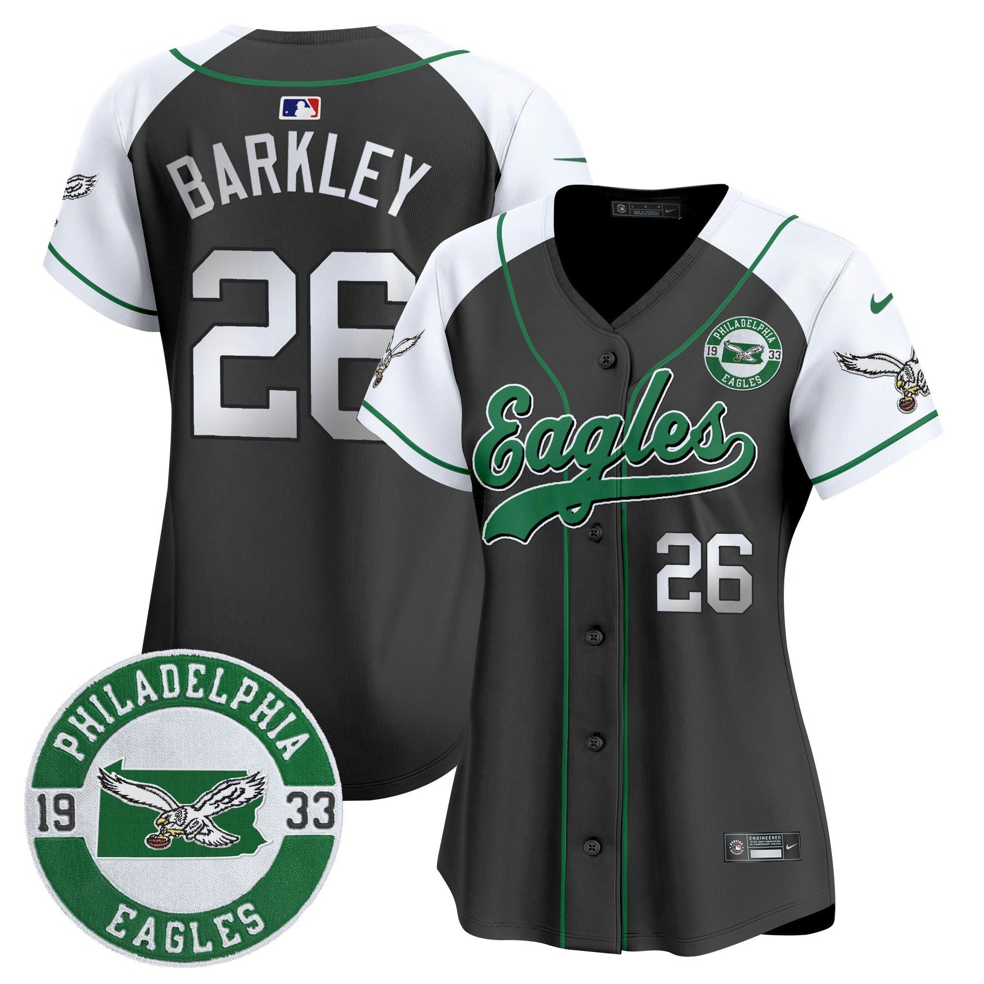 Camisa NFL Women’s Est. 1933 Patch Patch Kelly Green Vapor Jersey