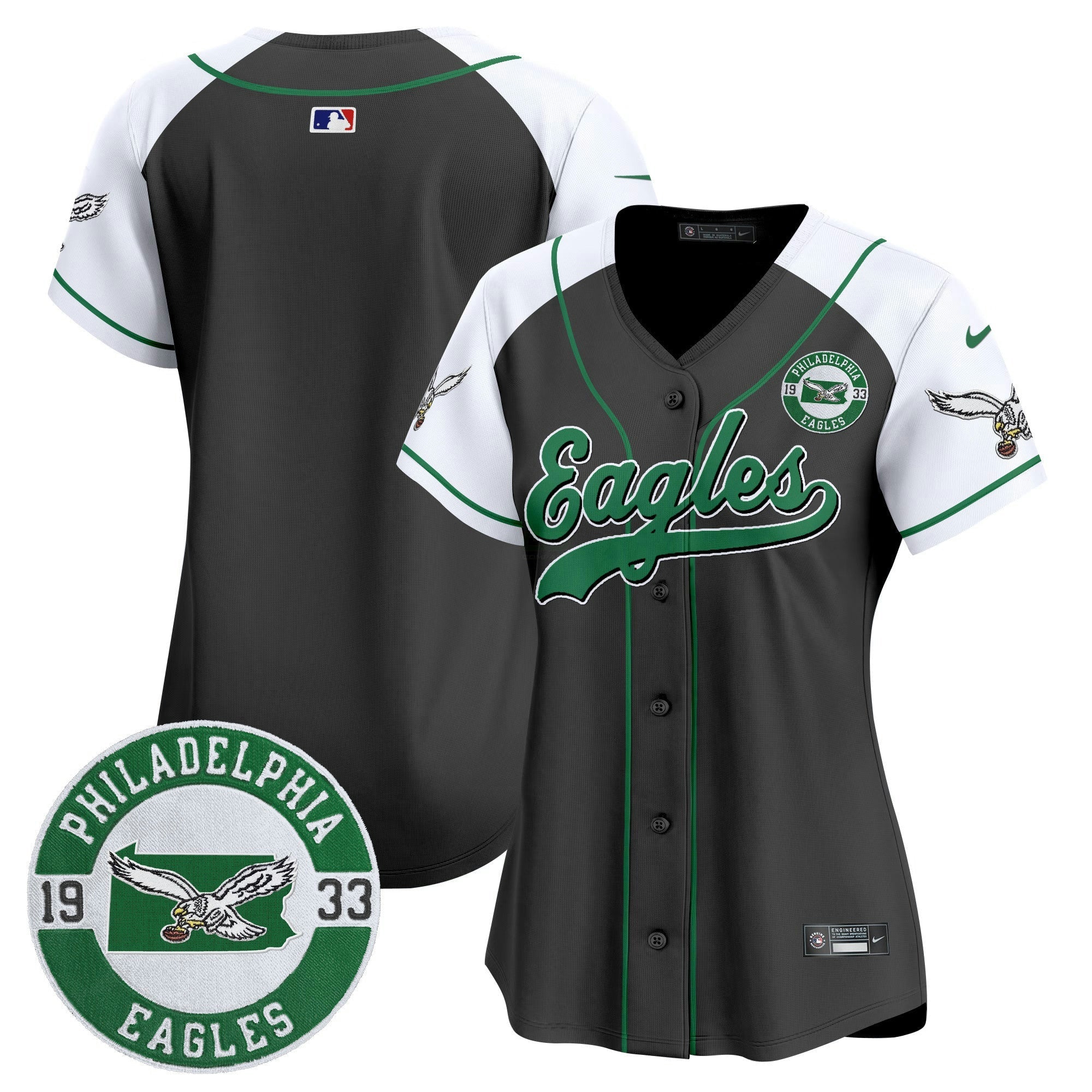 Camisa NFL Women’s Est. 1933 Patch Patch Kelly Green Vapor Jersey