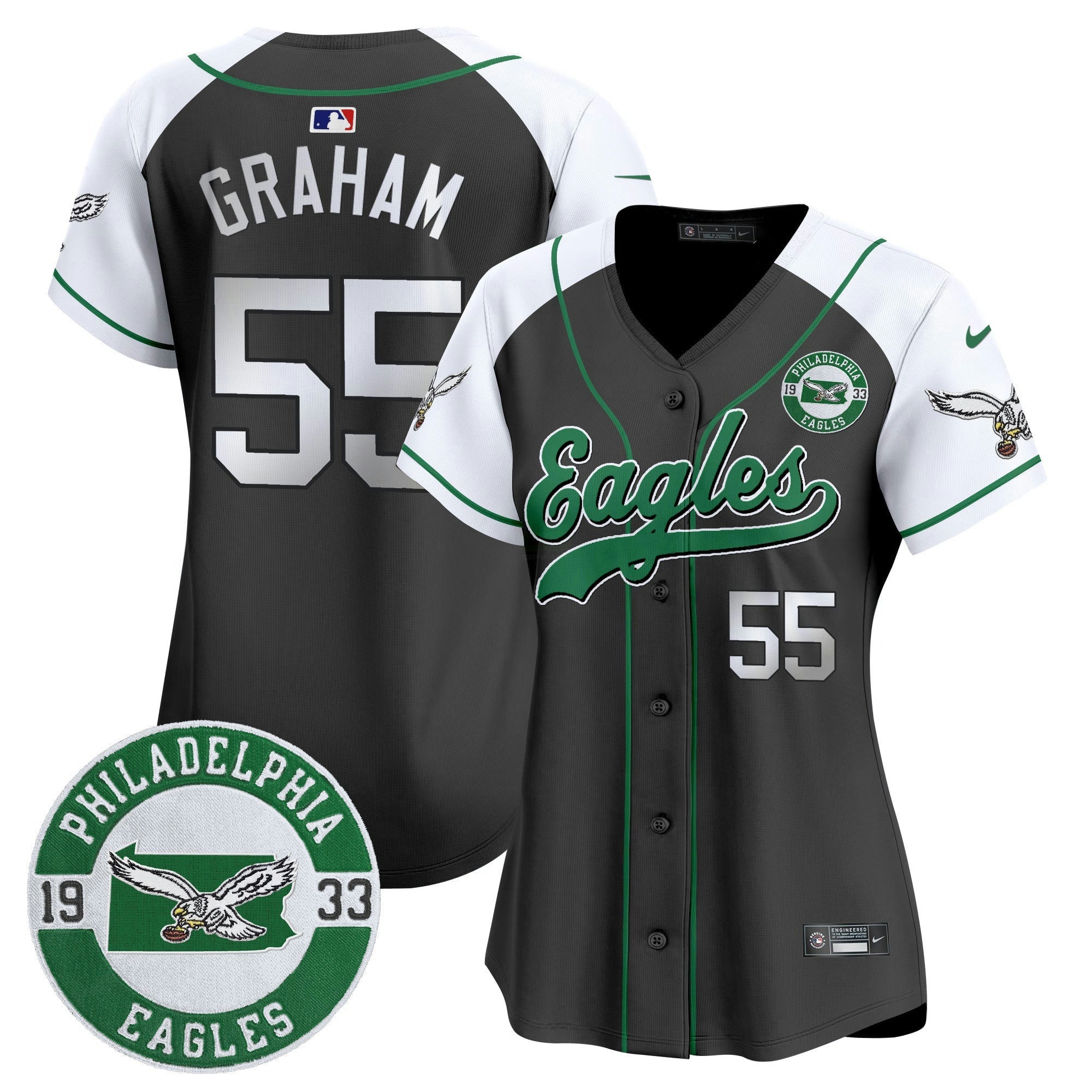 Camisa NFL Women’s Est. 1933 Patch Patch Kelly Green Vapor Jersey