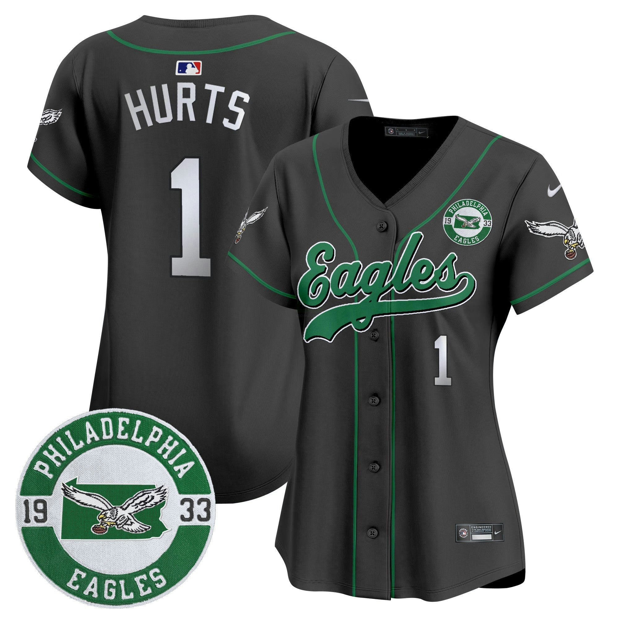 Camisa NFL Women’s Est. 1933 Patch Patch Kelly Green Vapor Jersey