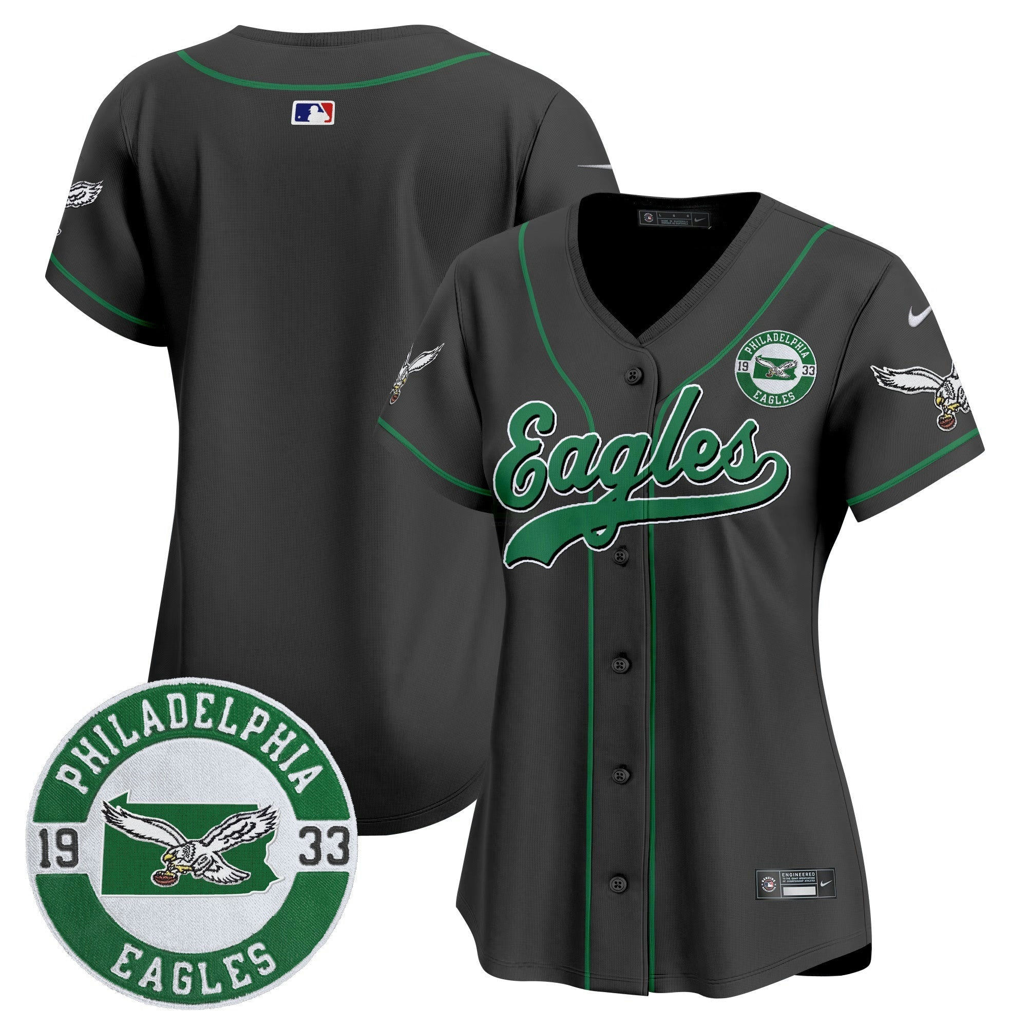 Camisa NFL Women’s Est. 1933 Patch Patch Kelly Green Vapor Jersey