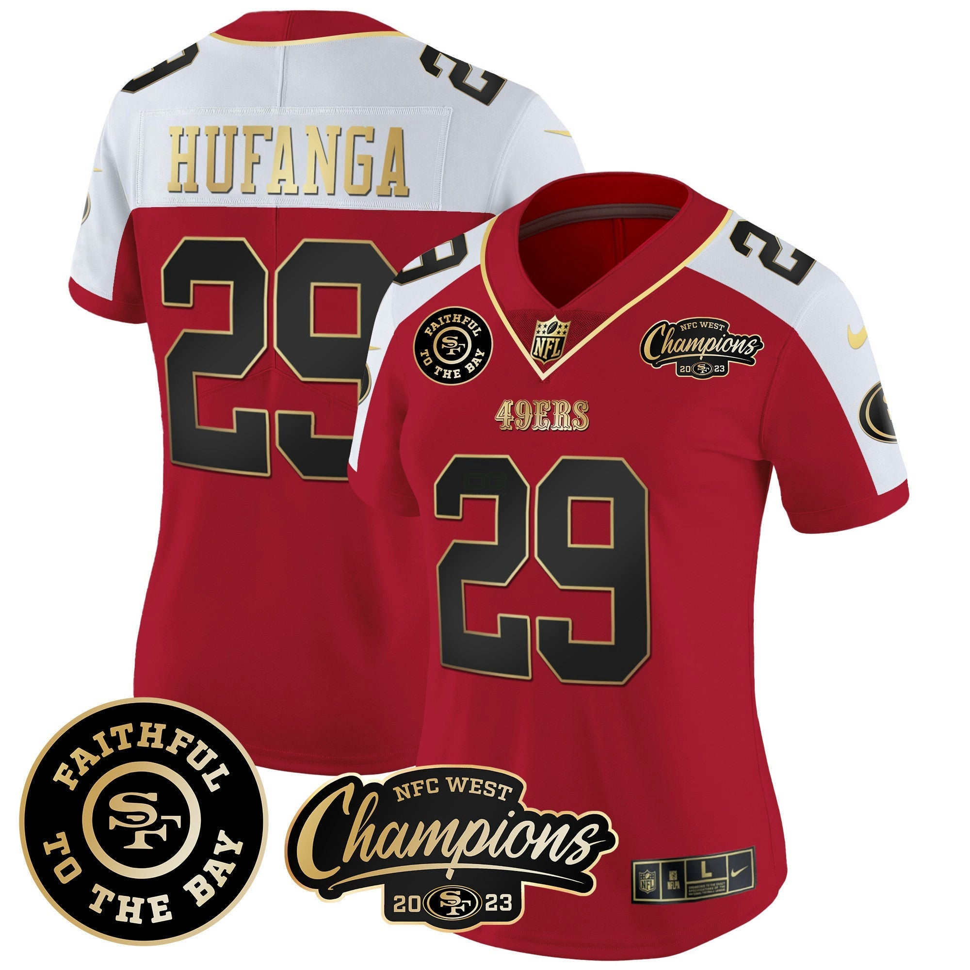 Camisa NFL Women’s Faithful & 2023 NFC West Champions Patch Vapor Jersey