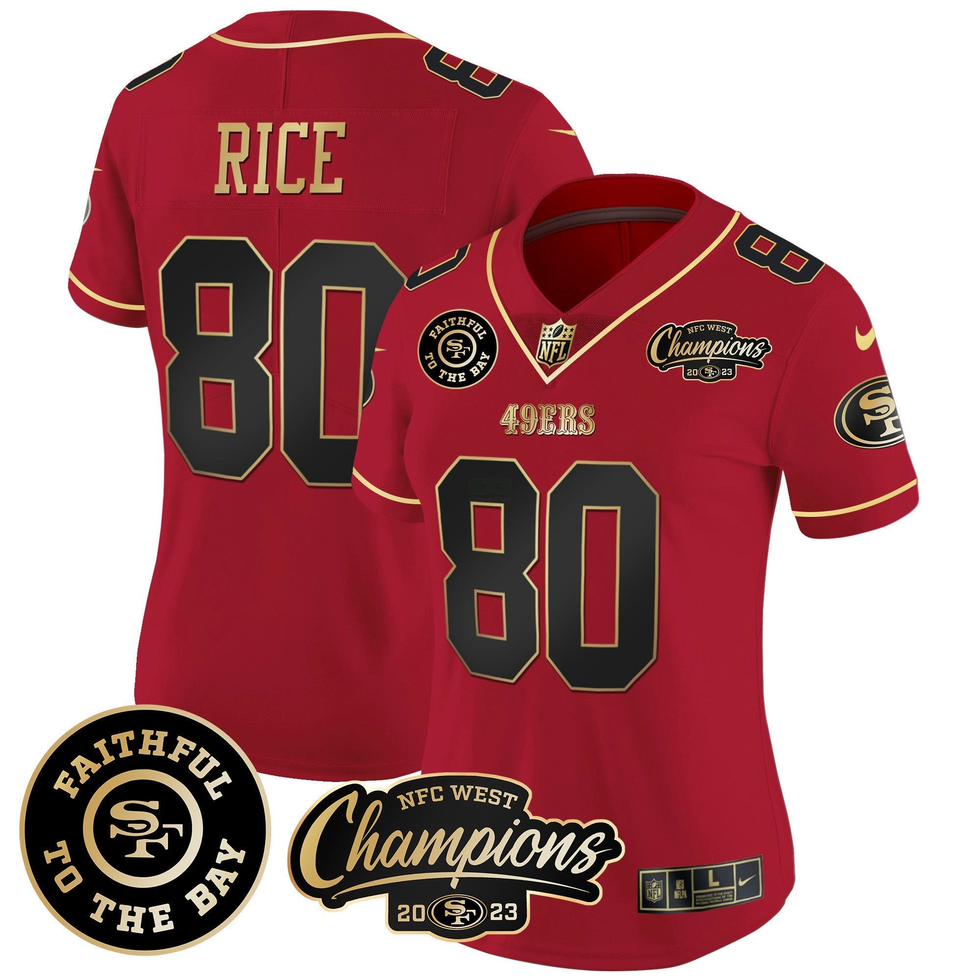 Camisa NFL Women’s Faithful & 2023 NFC West Champions Patch Vapor Jersey