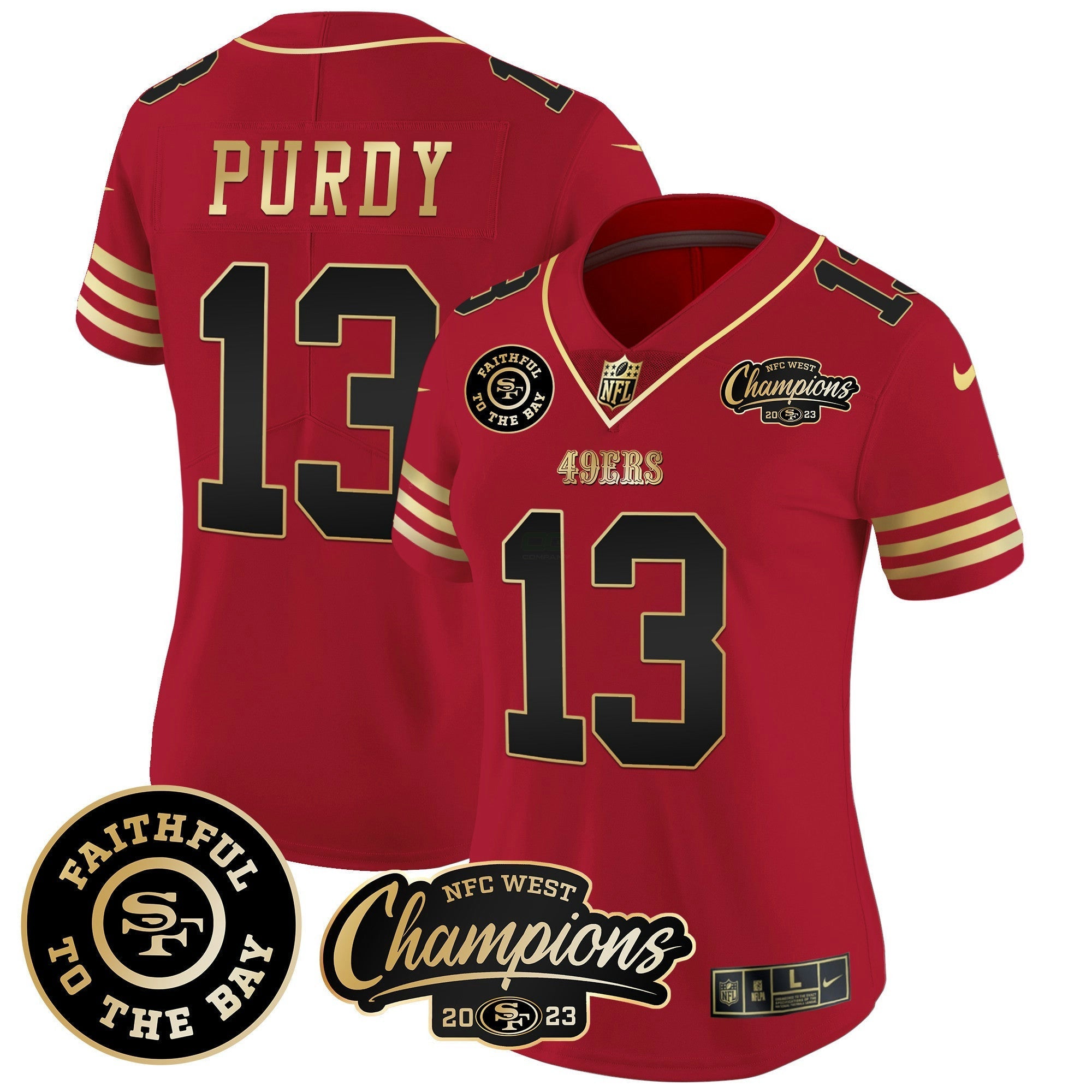 Camisa NFL Women’s Faithful & 2023 NFC West Champions Patch Vapor Jersey