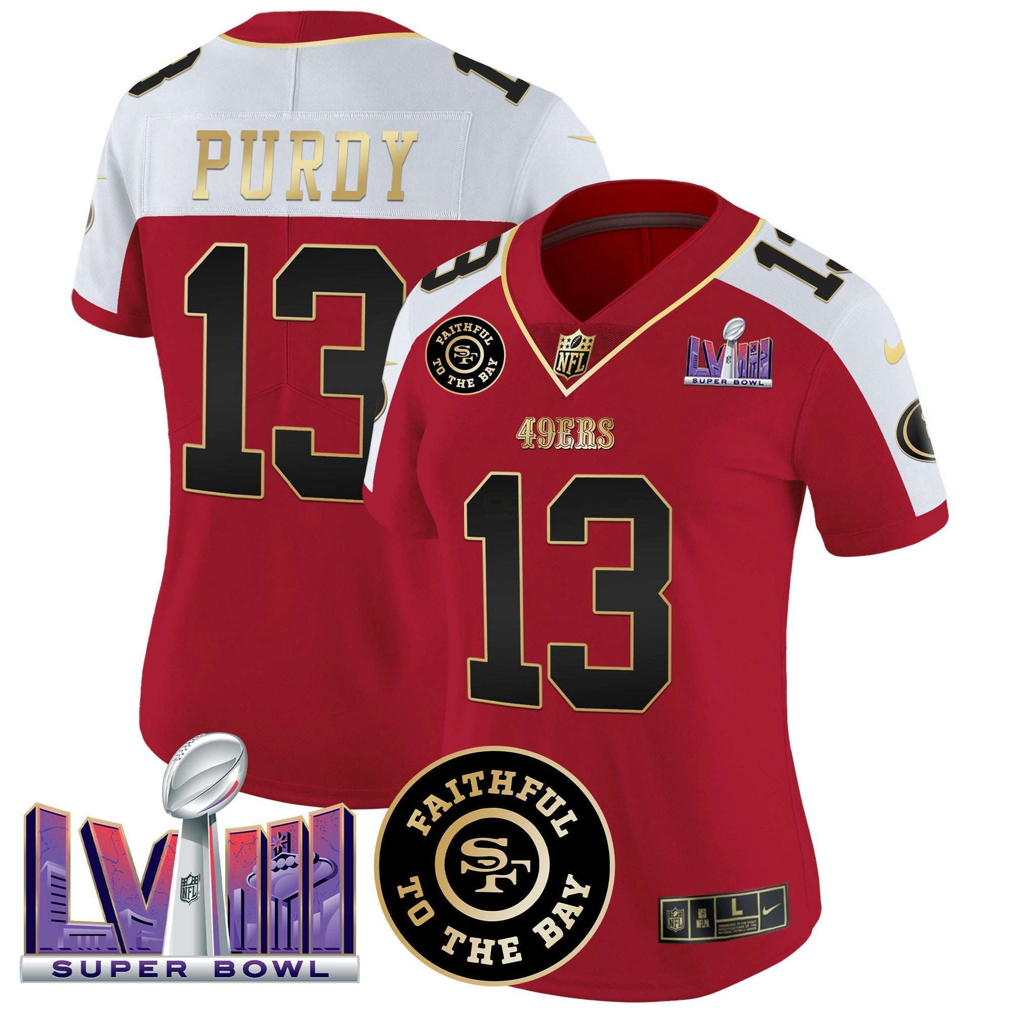 Camisa NFL Women’s Faithful & Super Bowl LVIII Patch Vapor Jersey