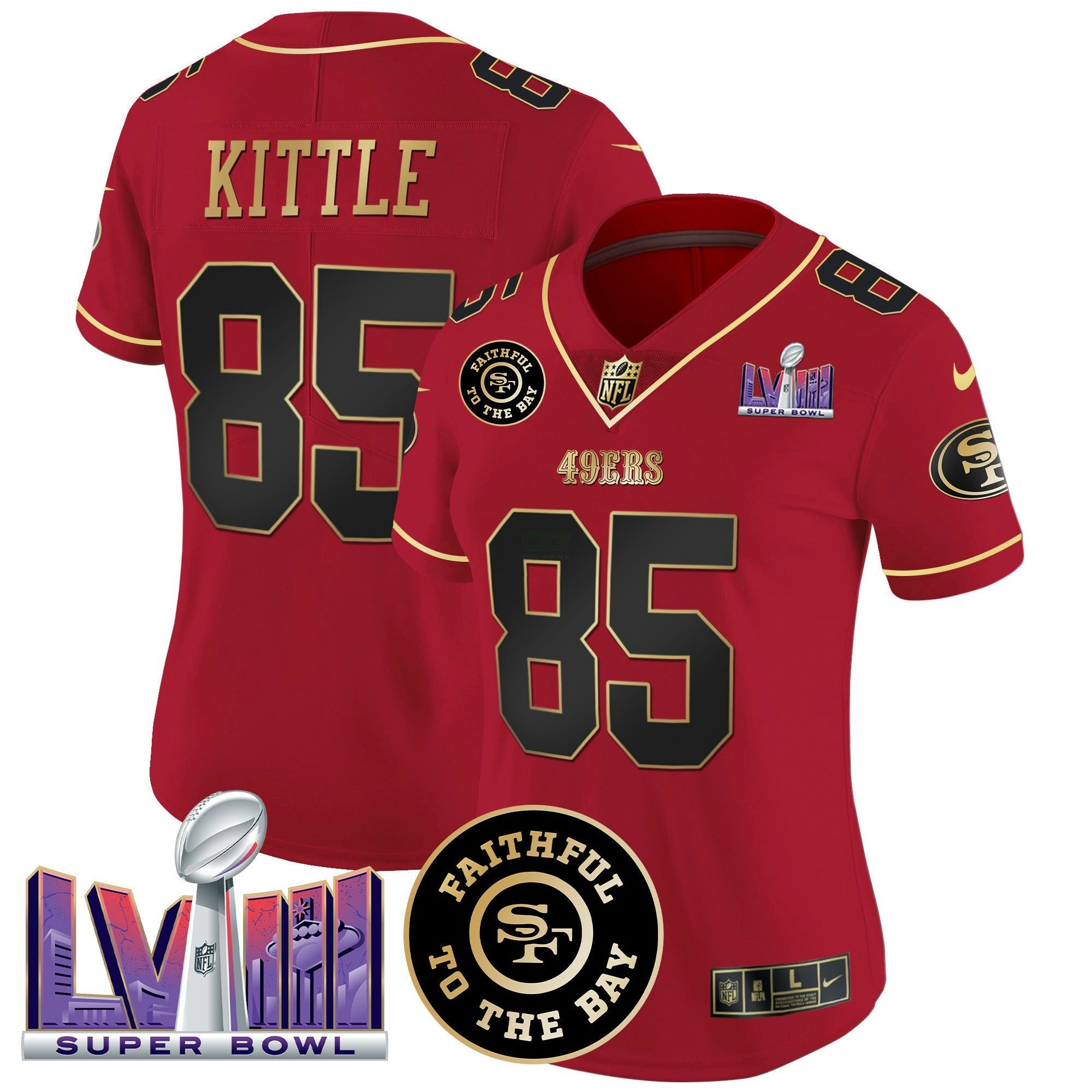 Camisa NFL Women’s Faithful & Super Bowl LVIII Patch Vapor Jersey