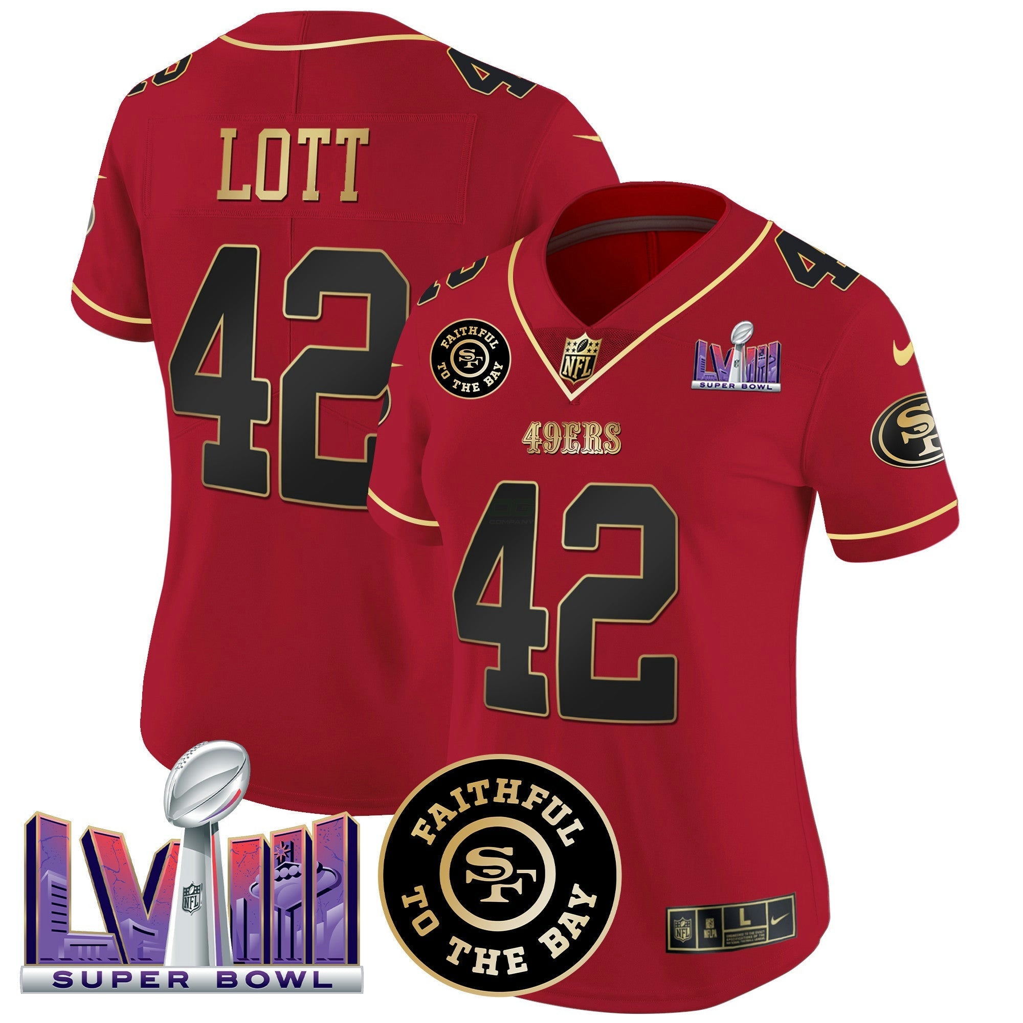 Camisa NFL Women’s Faithful & Super Bowl LVIII Patch Vapor Jersey