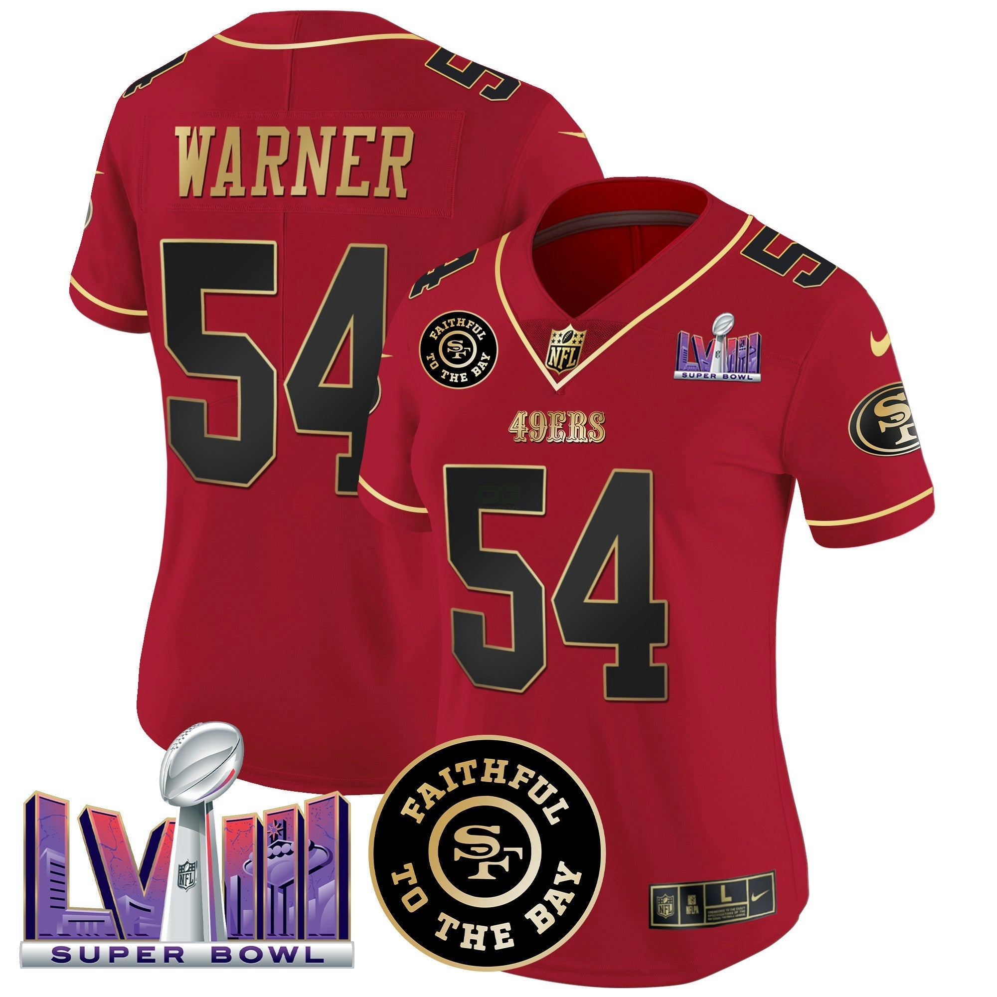 Camisa NFL Women’s Faithful & Super Bowl LVIII Patch Vapor Jersey